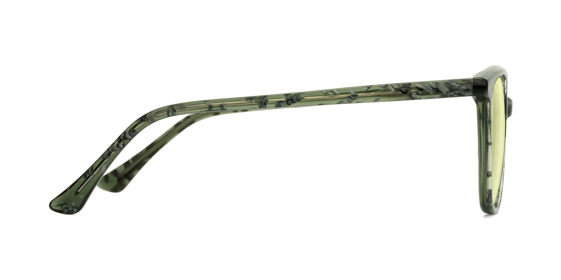 Side of Creek in Green Floral with Light Yellow Tinted Lenses