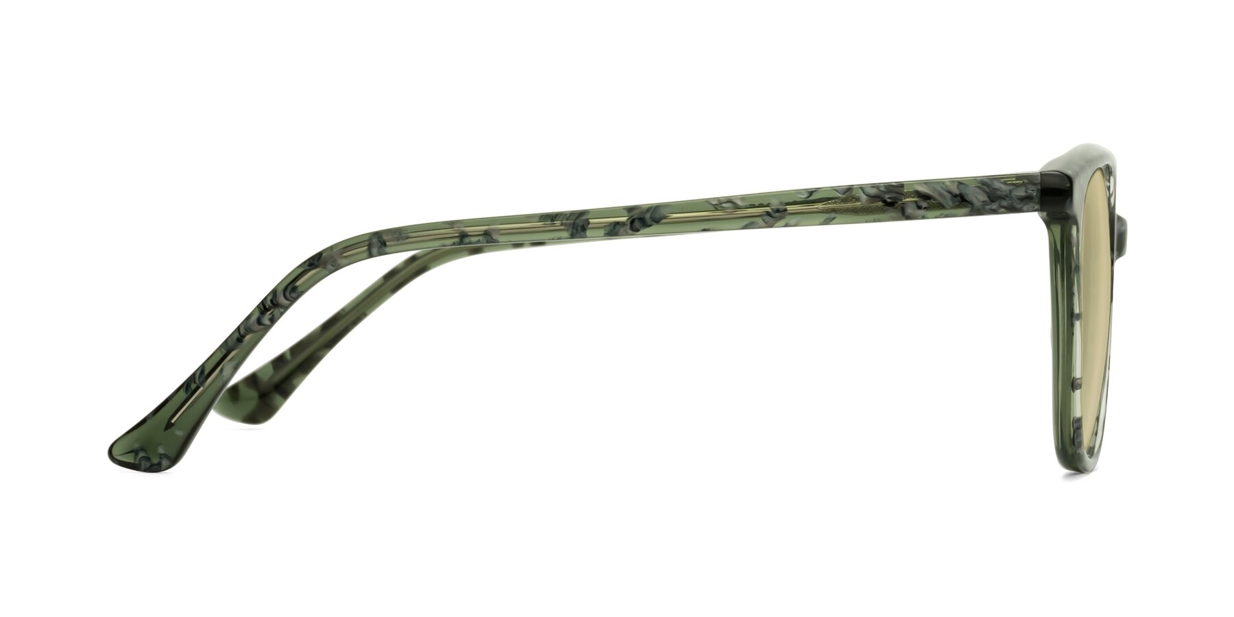 Side of Creek in Green Floral with Light Champagne Tinted Lenses
