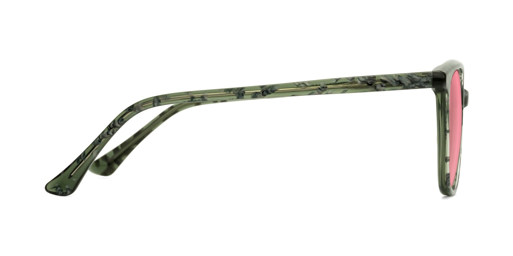Side of Creek in Green Floral with Pink Tinted Lenses