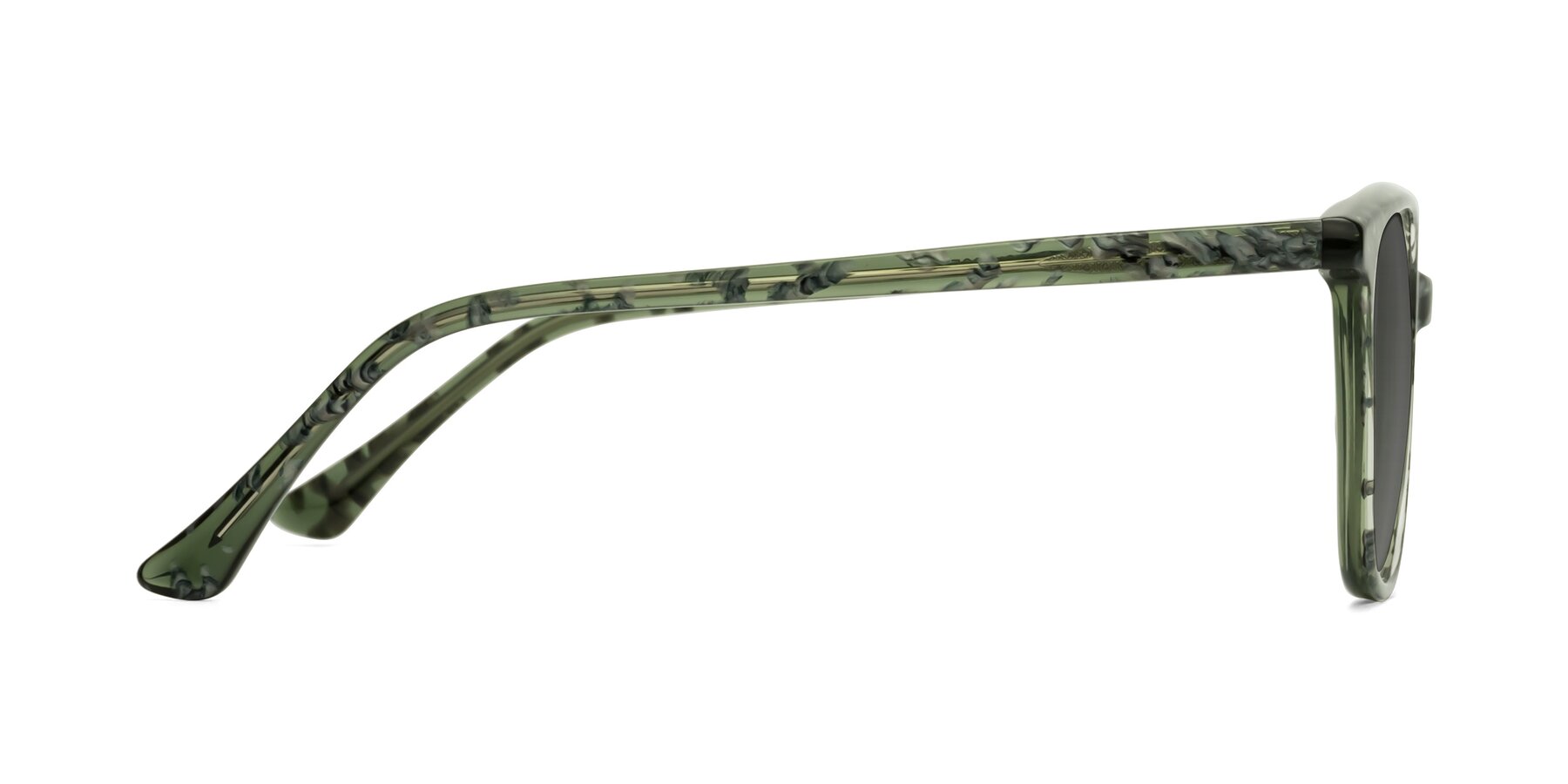 Side of Creek in Green Floral with Medium Gray Tinted Lenses