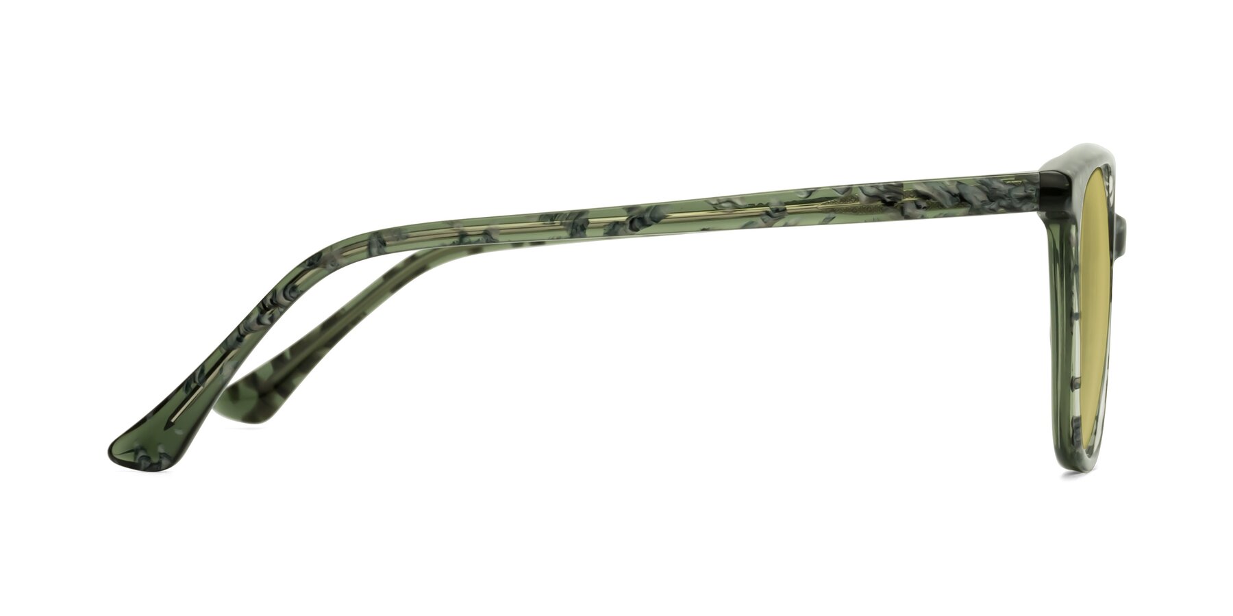Side of Creek in Green Floral with Medium Champagne Tinted Lenses