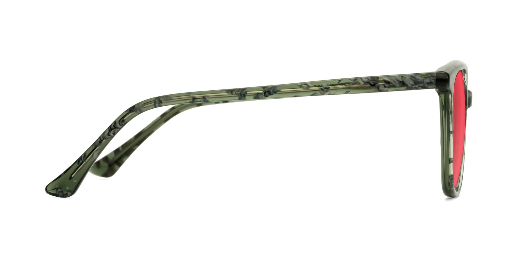 Side of Creek in Green Floral with Red Tinted Lenses