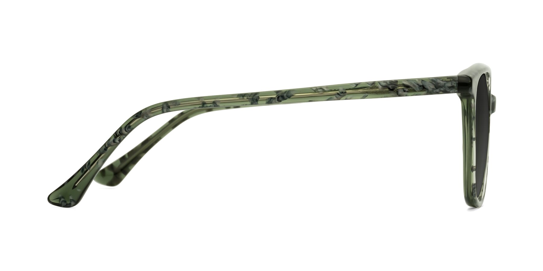 Side of Creek in Green Floral with Gray Tinted Lenses