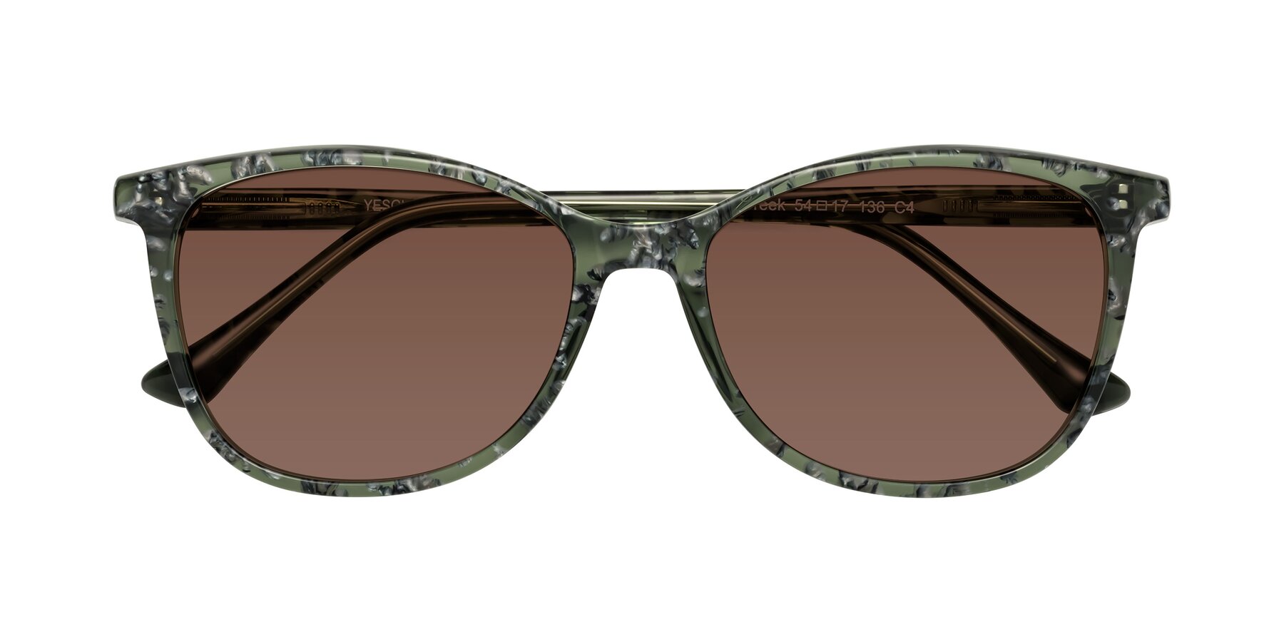Folded Front of Creek in Green Floral with Brown Tinted Lenses