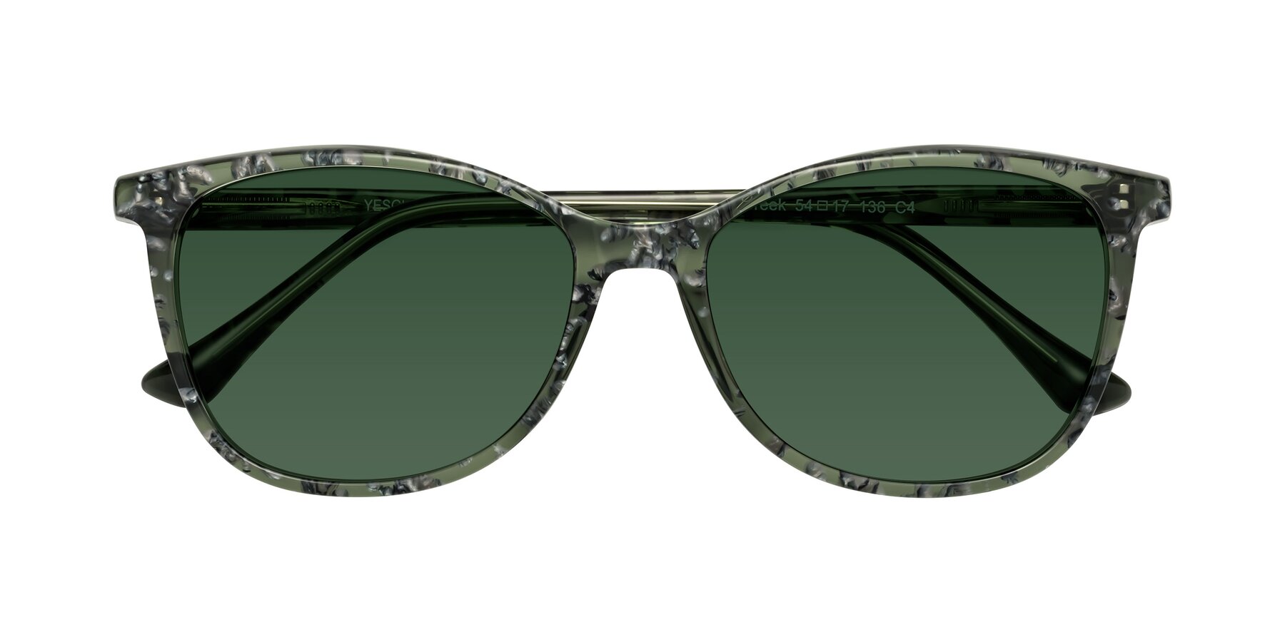 Folded Front of Creek in Green Floral with Green Tinted Lenses