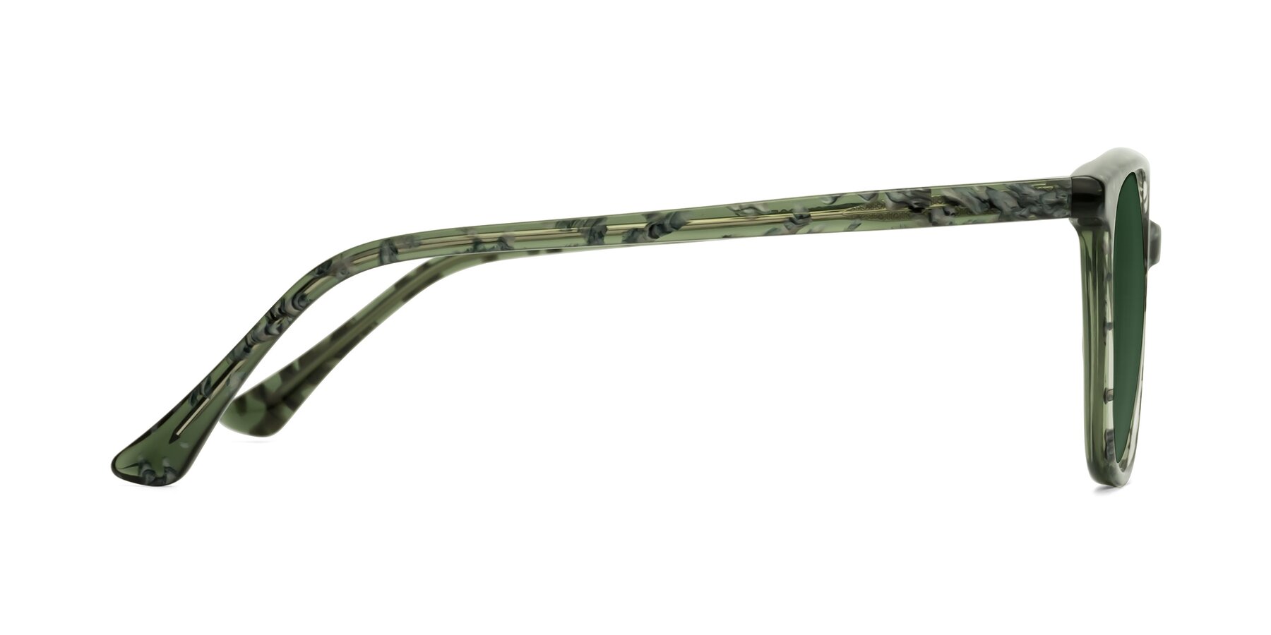 Side of Creek in Green Floral with Green Tinted Lenses