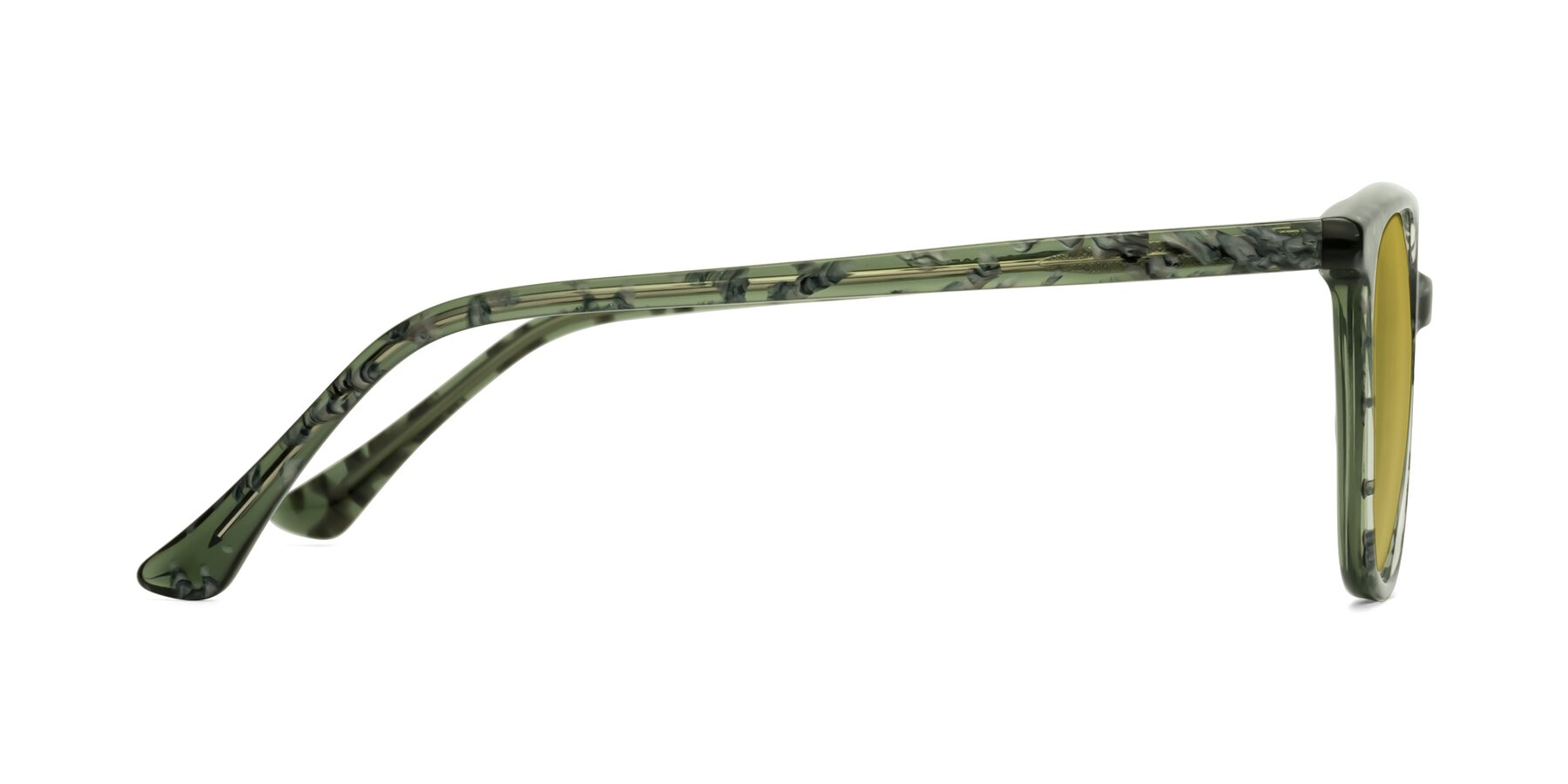 Side of Creek in Green Floral with Champagne Tinted Lenses