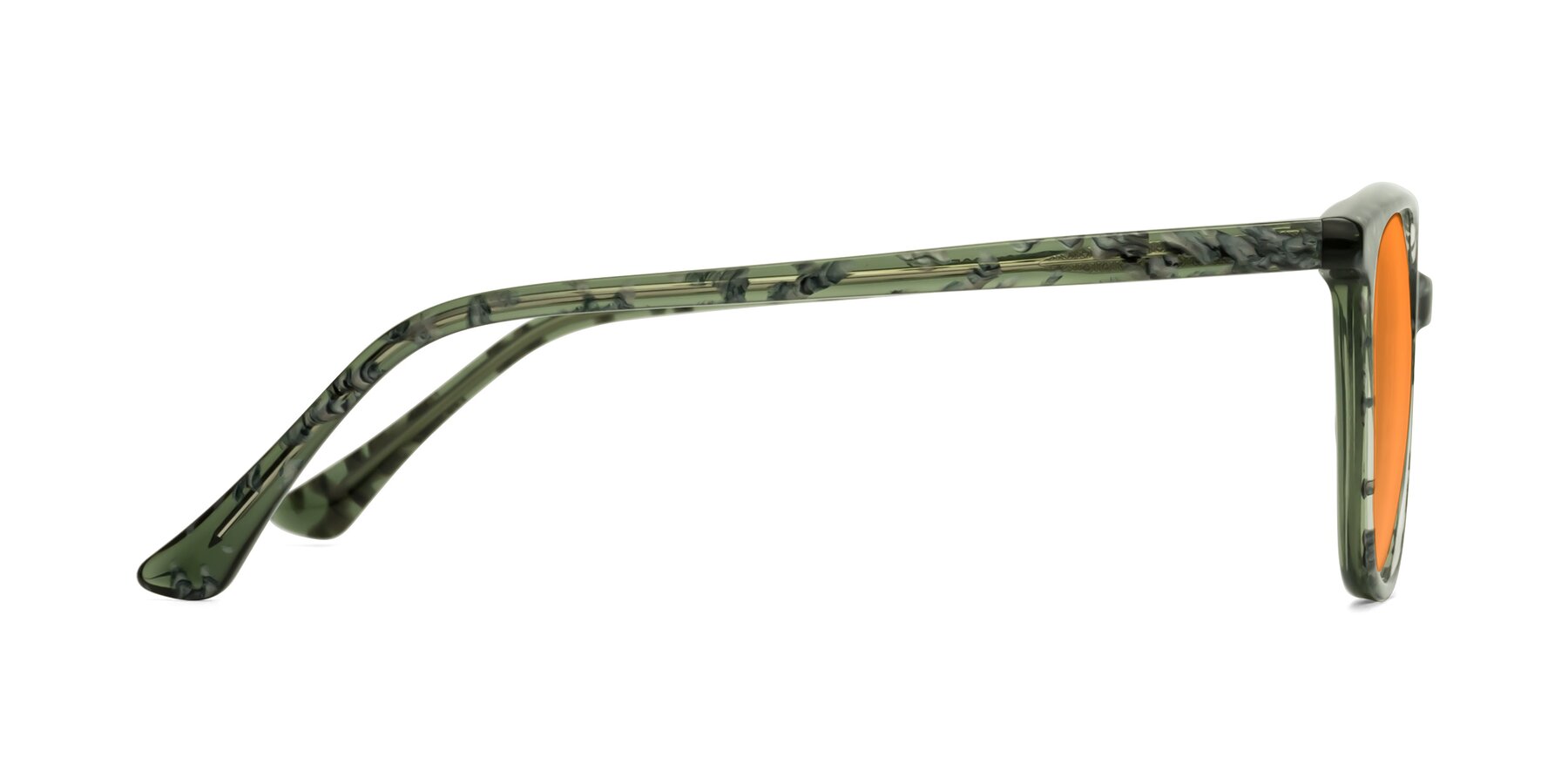 Side of Creek in Green Floral with Orange Tinted Lenses