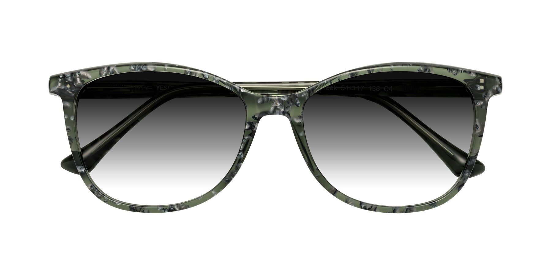 Folded Front of Creek in Green Floral with Gray Gradient Lenses