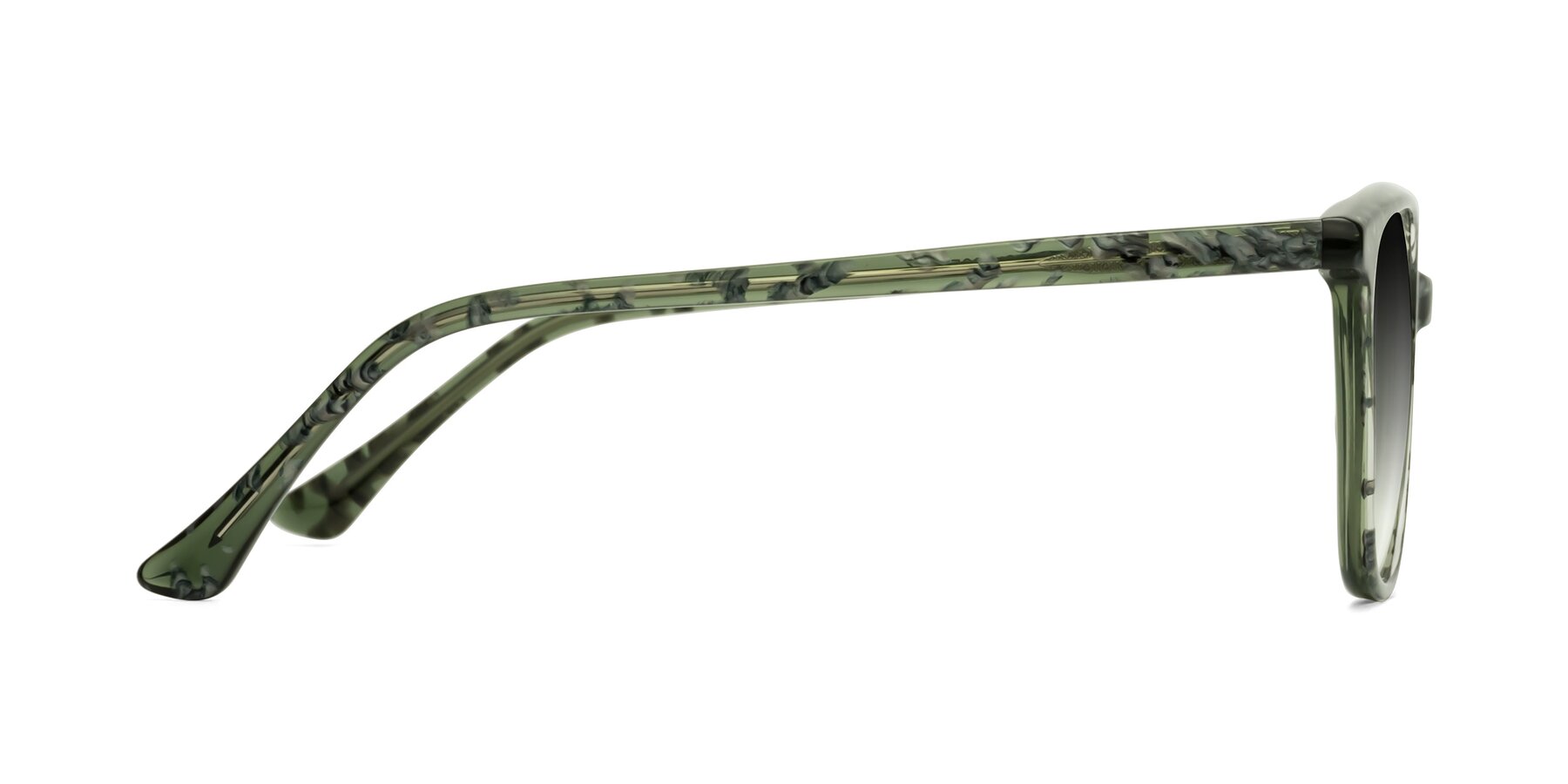 Side of Creek in Green Floral with Gray Gradient Lenses