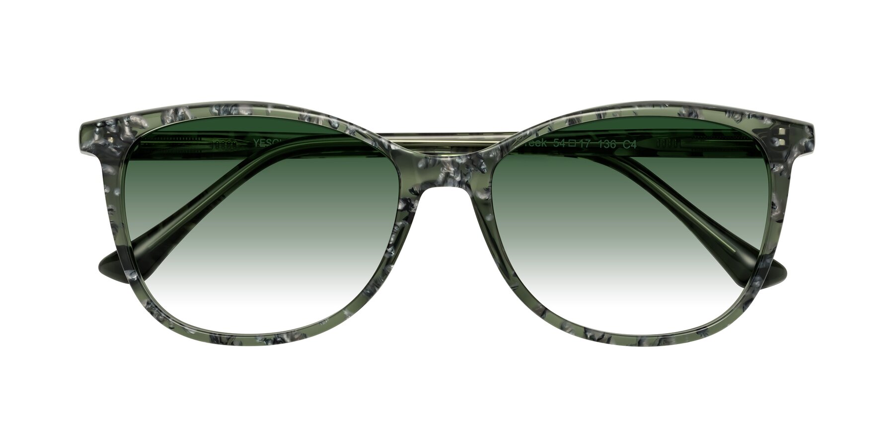 Folded Front of Creek in Green Floral with Green Gradient Lenses