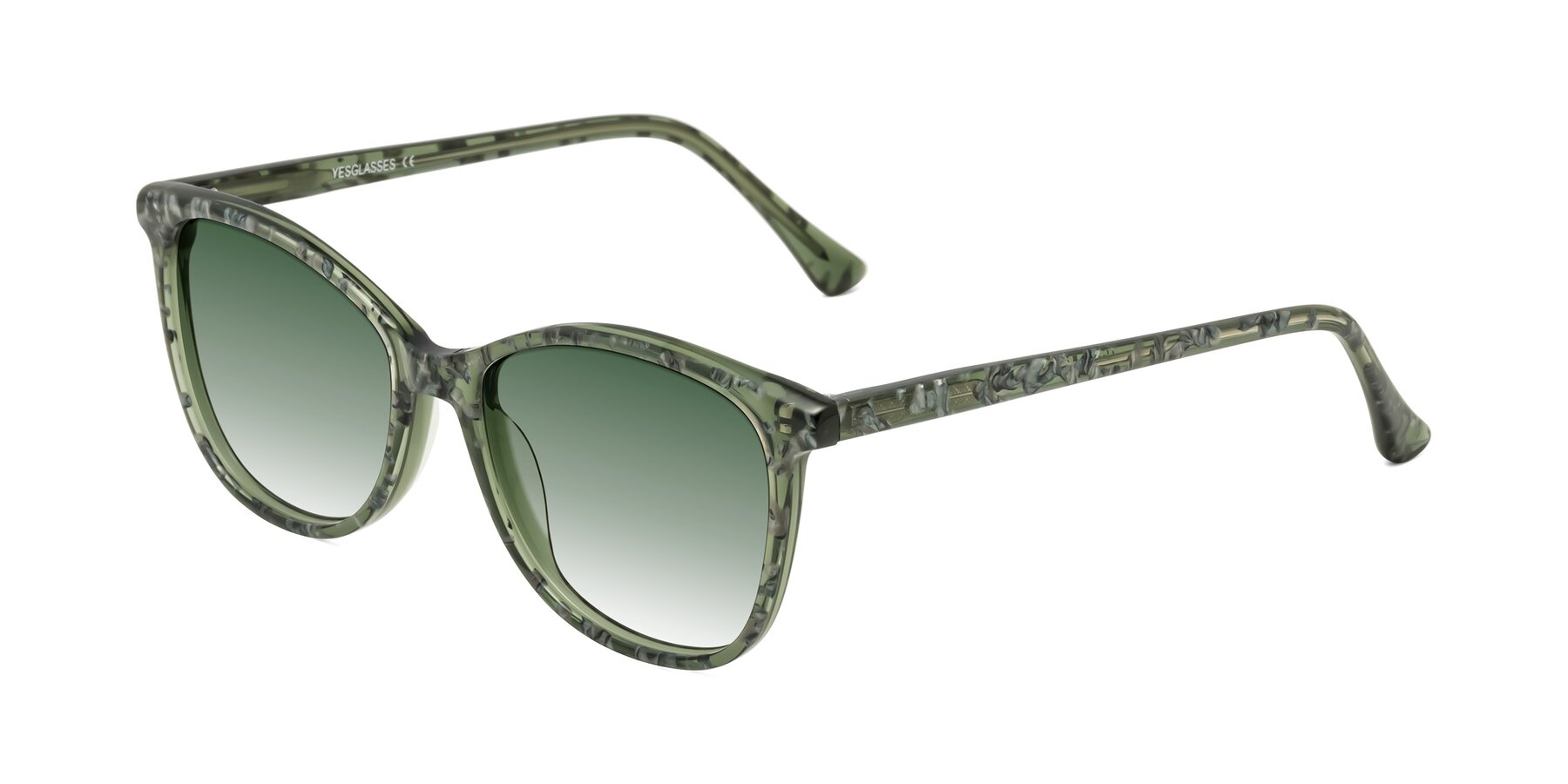 Angle of Creek in Green Floral with Green Gradient Lenses