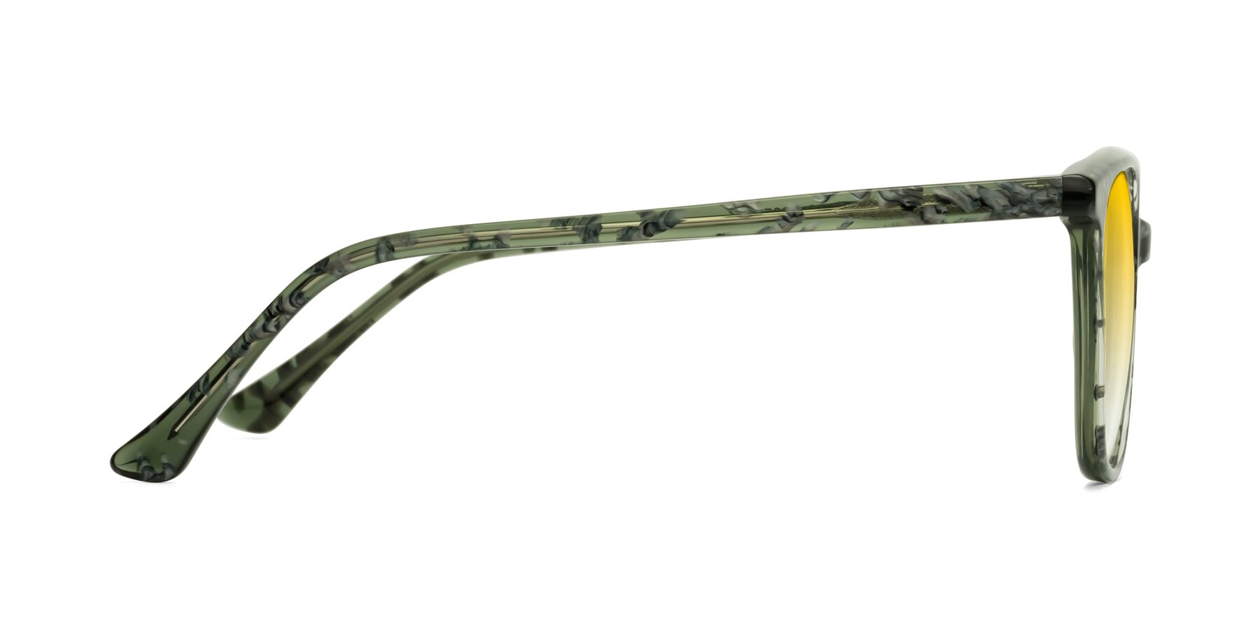 Side of Creek in Green Floral with Yellow Gradient Lenses