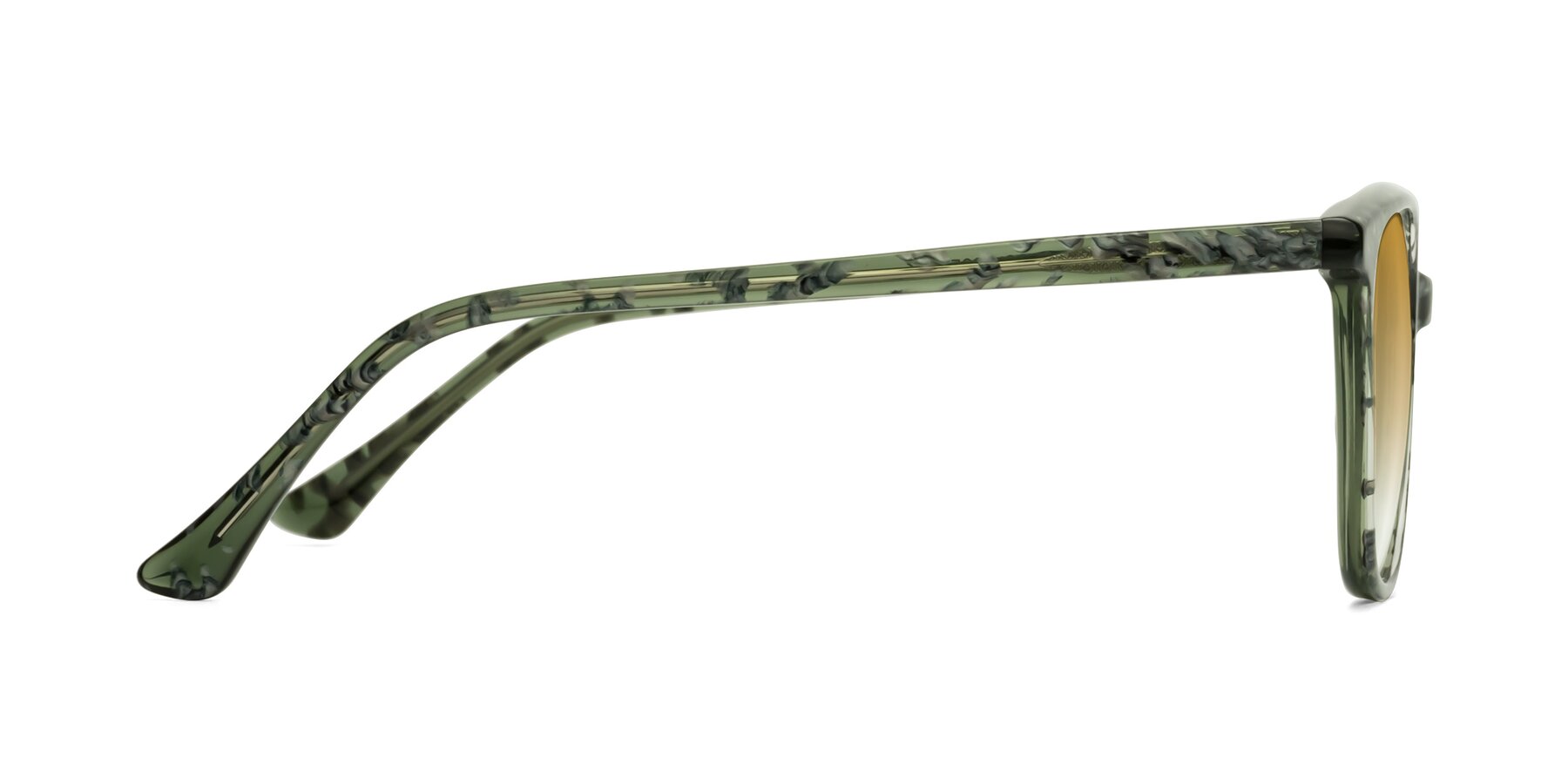 Side of Creek in Green Floral with Champagne Gradient Lenses