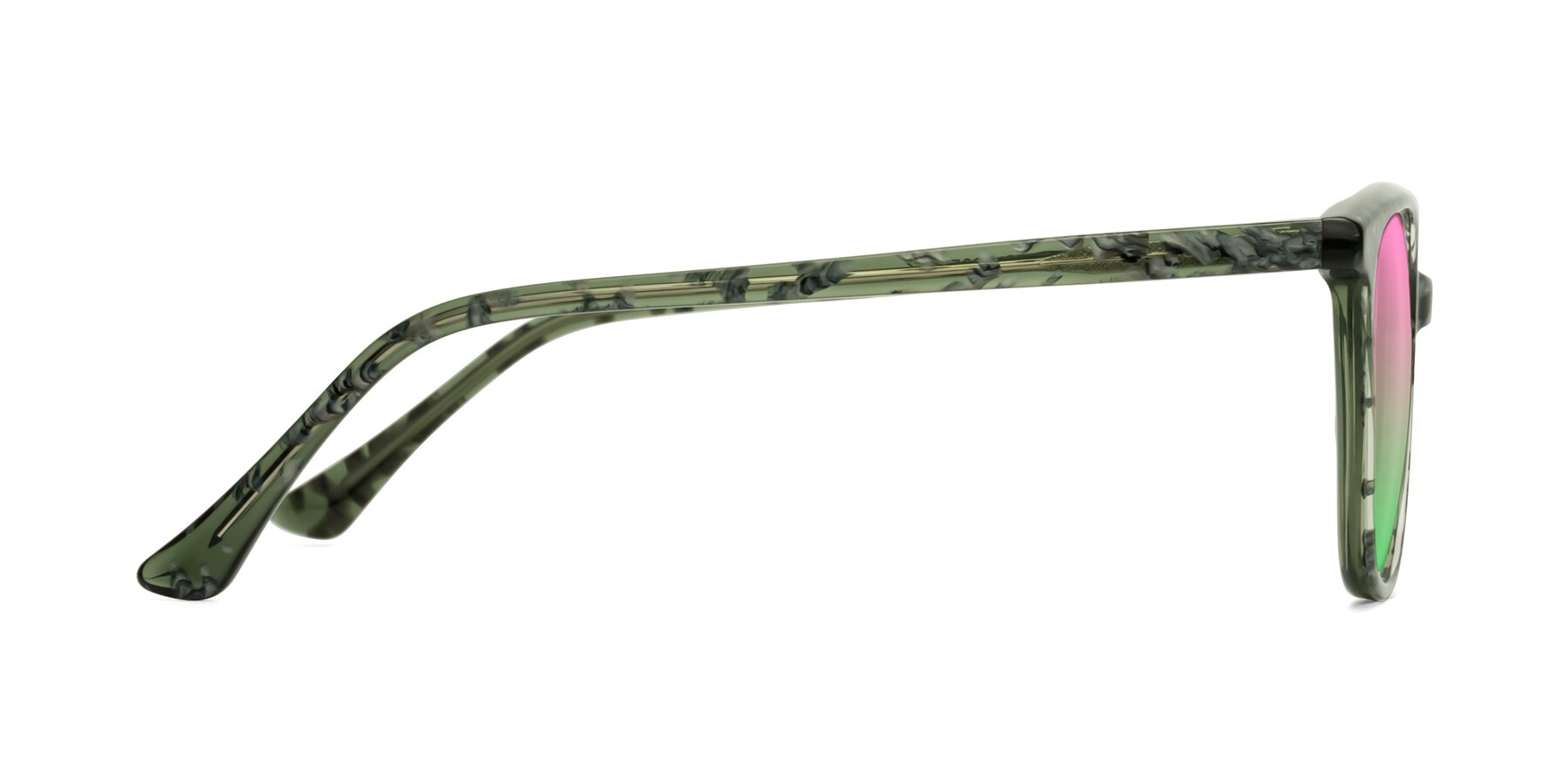 Side of Creek in Green Floral with Pink / Green Gradient Lenses