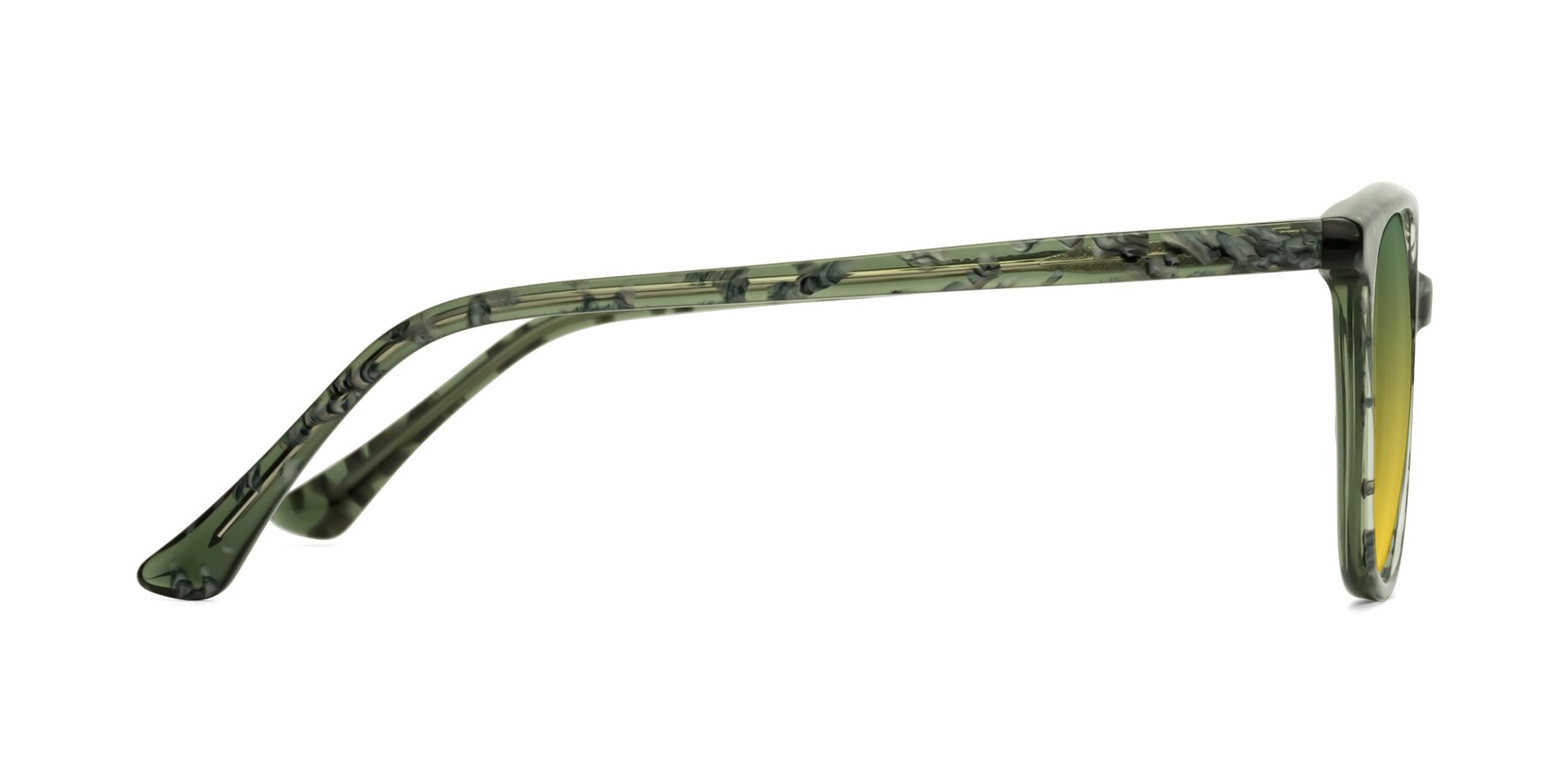 Side of Creek in Green Floral with Green / Yellow Gradient Lenses