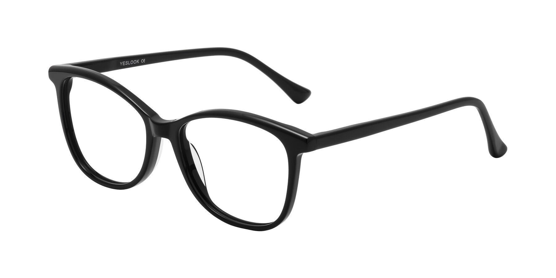 Angle of Creek in Black with Clear Eyeglass Lenses