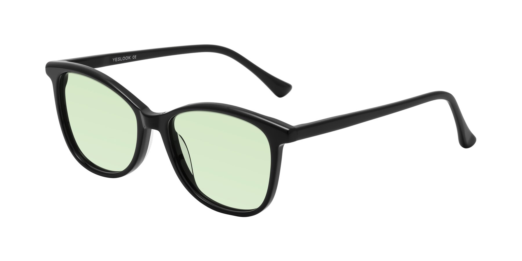Angle of Creek in Black with Light Green Tinted Lenses