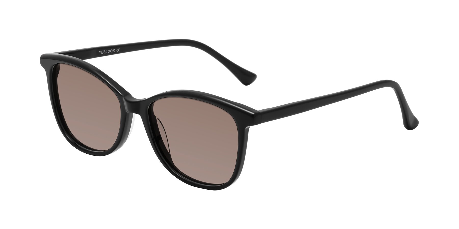 Angle of Creek in Black with Medium Brown Tinted Lenses
