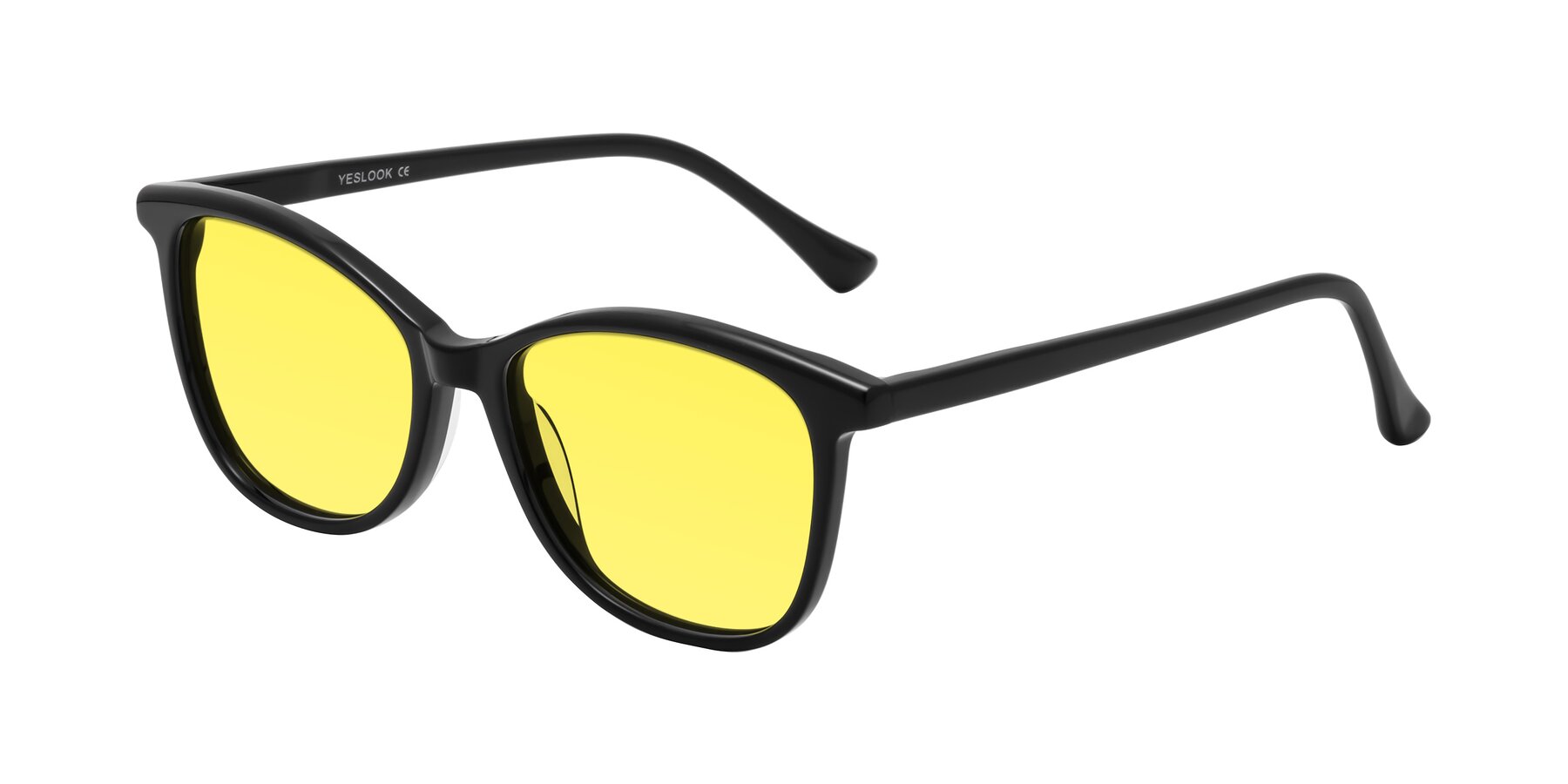Angle of Creek in Black with Medium Yellow Tinted Lenses