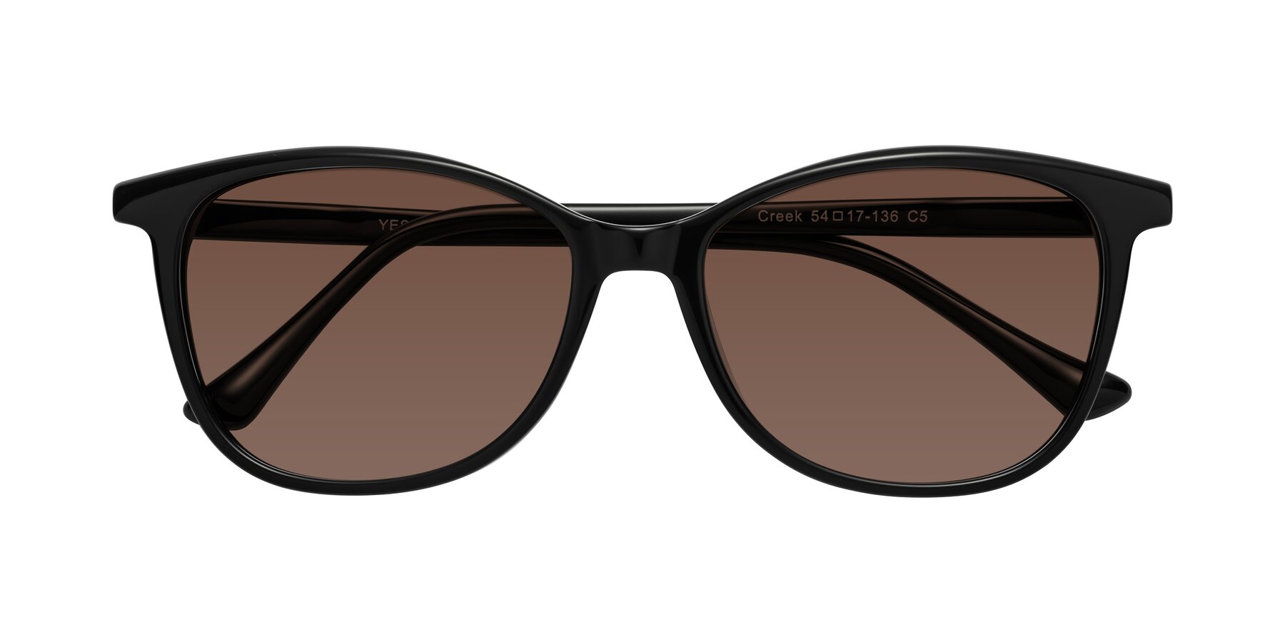 Folded Front of Creek in Black with Brown Tinted Lenses