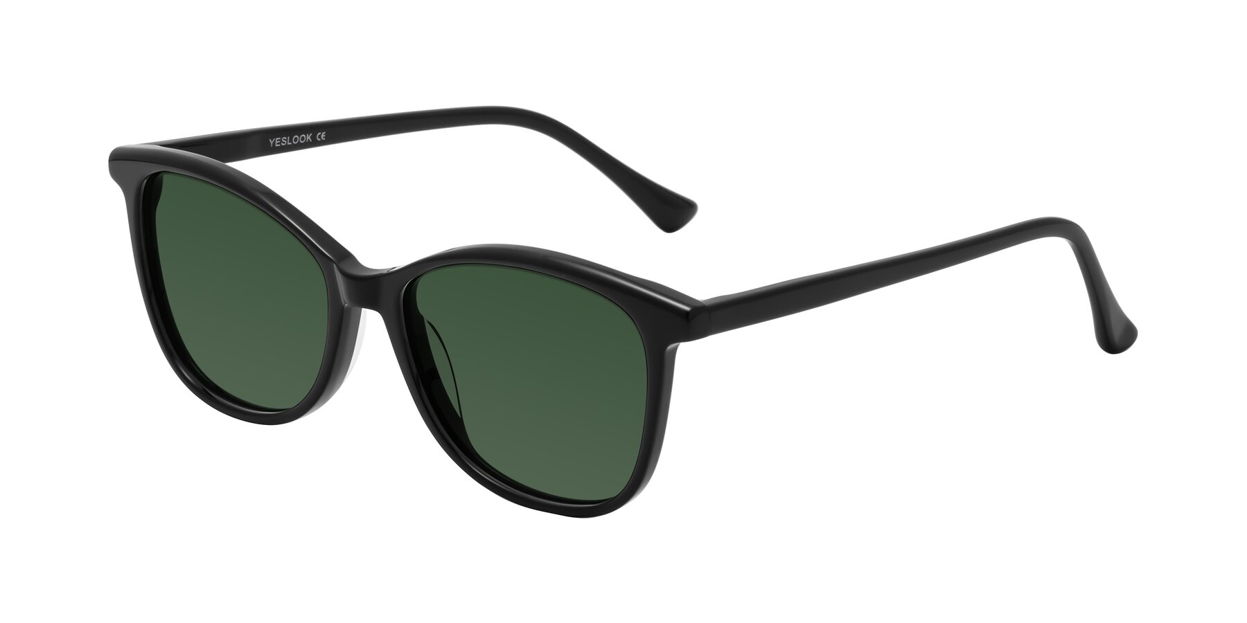 Angle of Creek in Black with Green Tinted Lenses