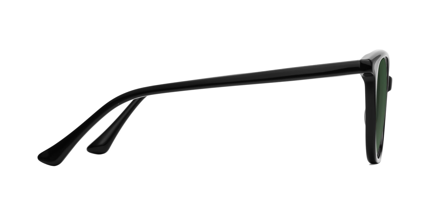 Side of Creek in Black with Green Tinted Lenses