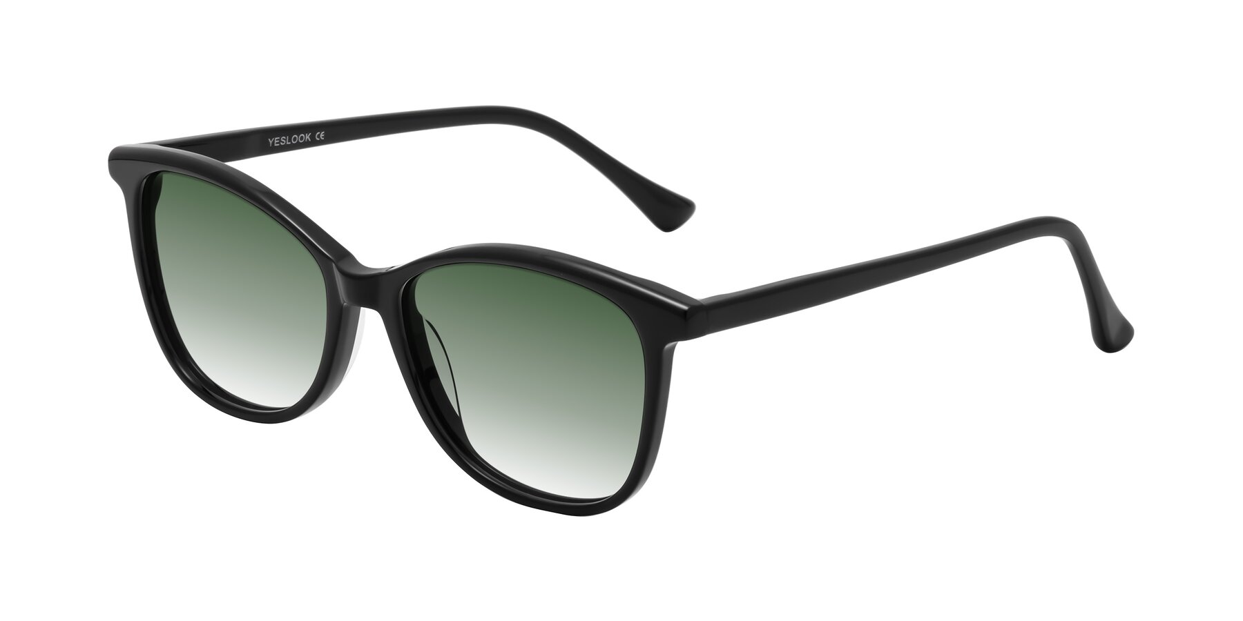 Angle of Creek in Black with Green Gradient Lenses