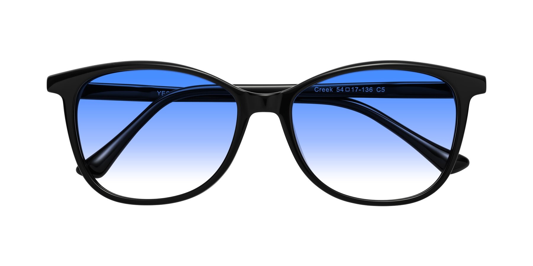 Folded Front of Creek in Black with Blue Gradient Lenses