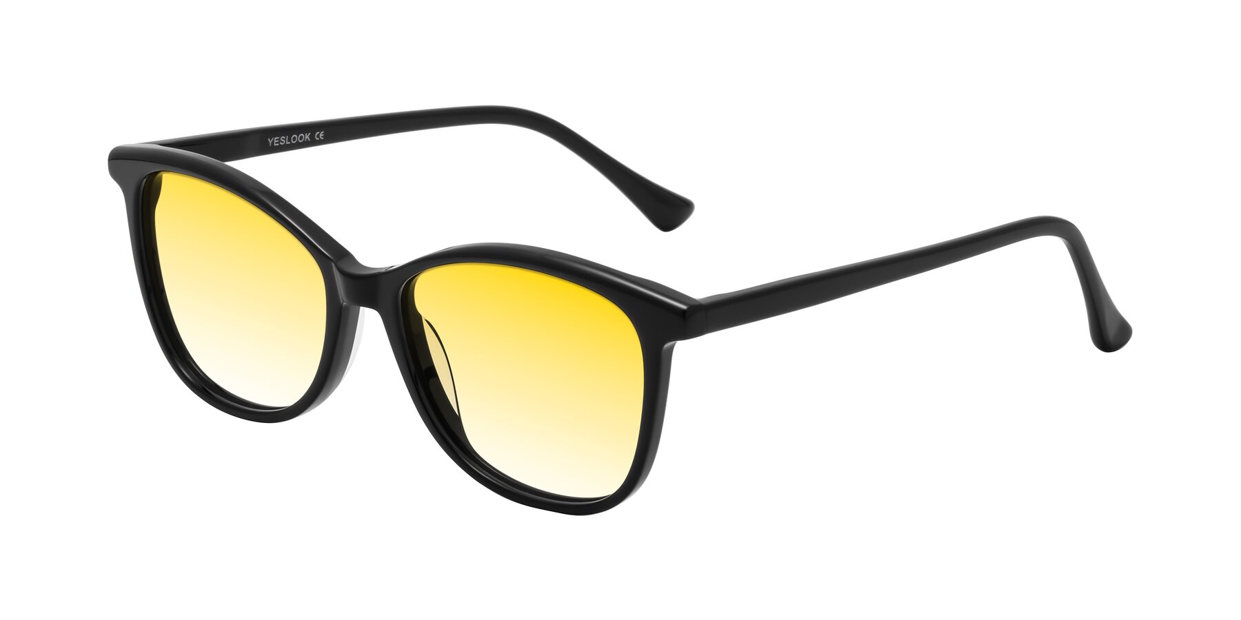 Angle of Creek in Black with Yellow Gradient Lenses