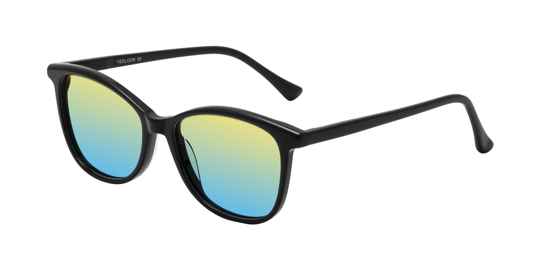 Angle of Creek in Black with Yellow / Blue Gradient Lenses