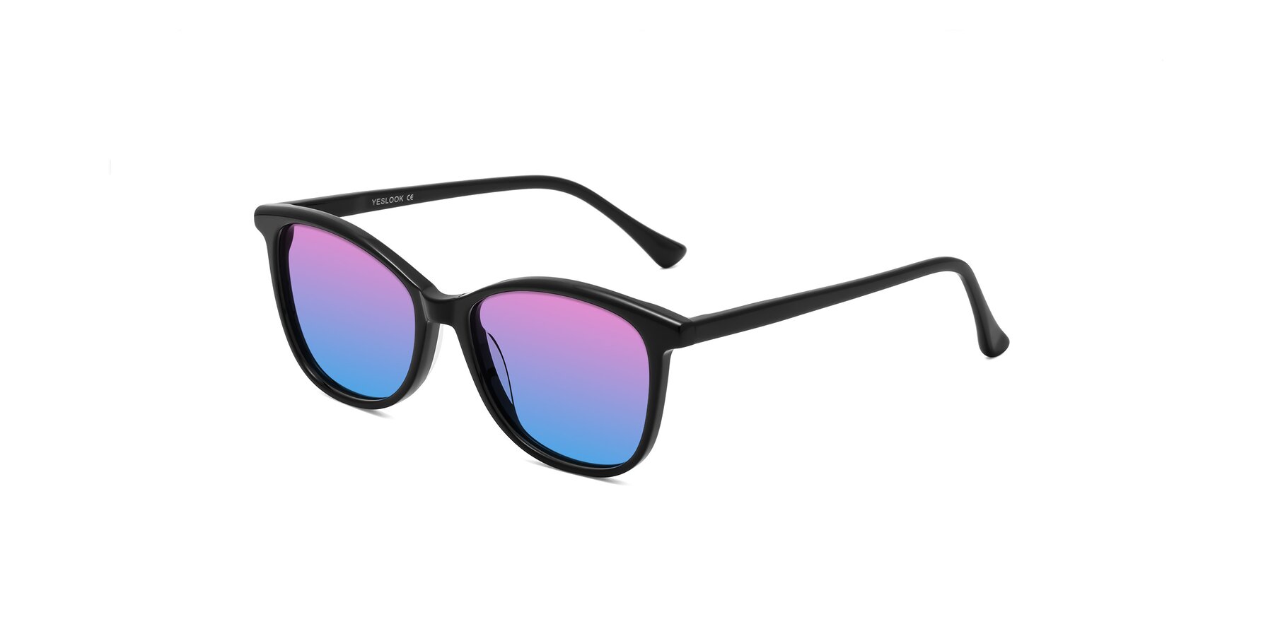 Angle of Creek in Black with Pink / Blue Gradient Lenses