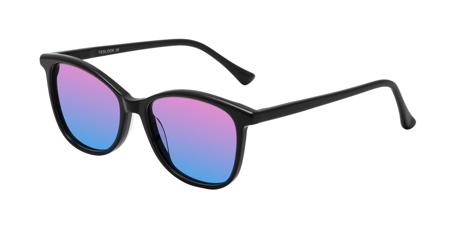 Angle of Creek in Black with Pink / Blue Gradient Lenses