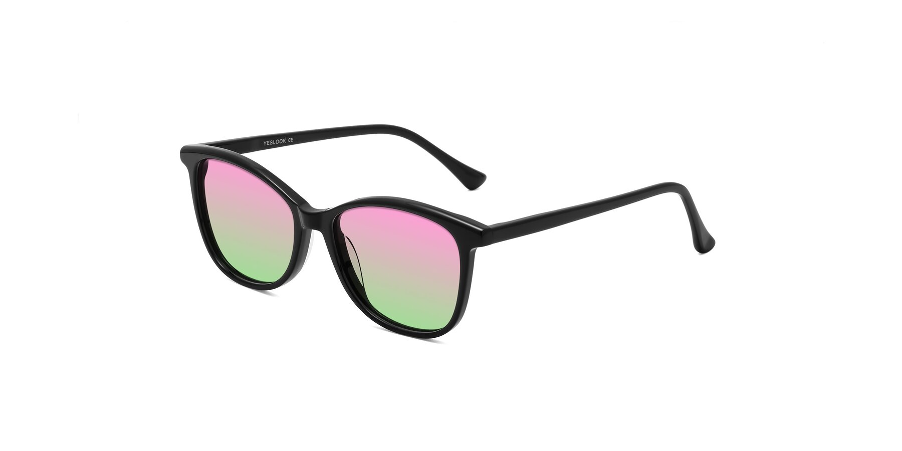 Angle of Creek in Black with Pink / Green Gradient Lenses