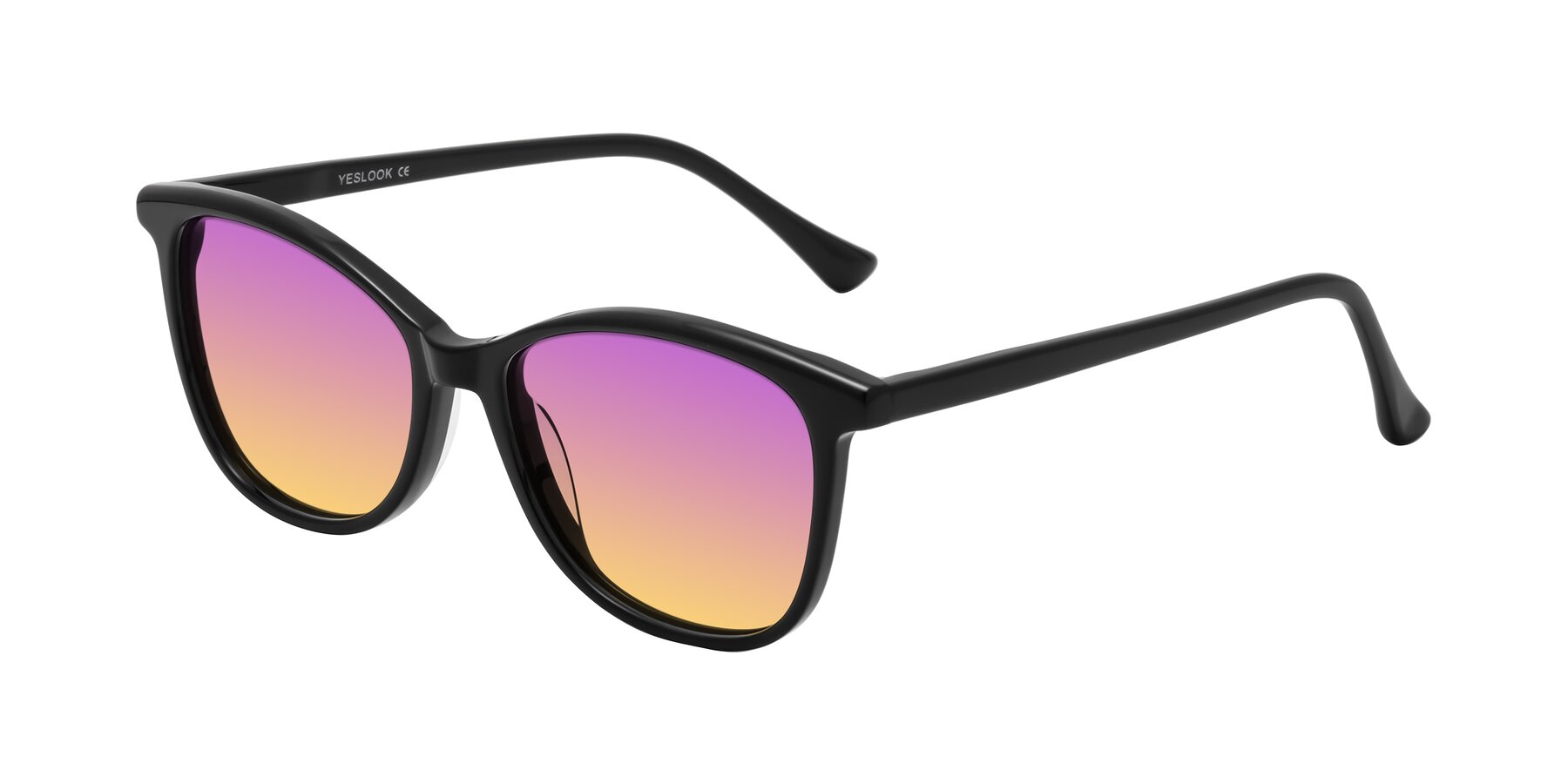 Angle of Creek in Black with Purple / Yellow Gradient Lenses