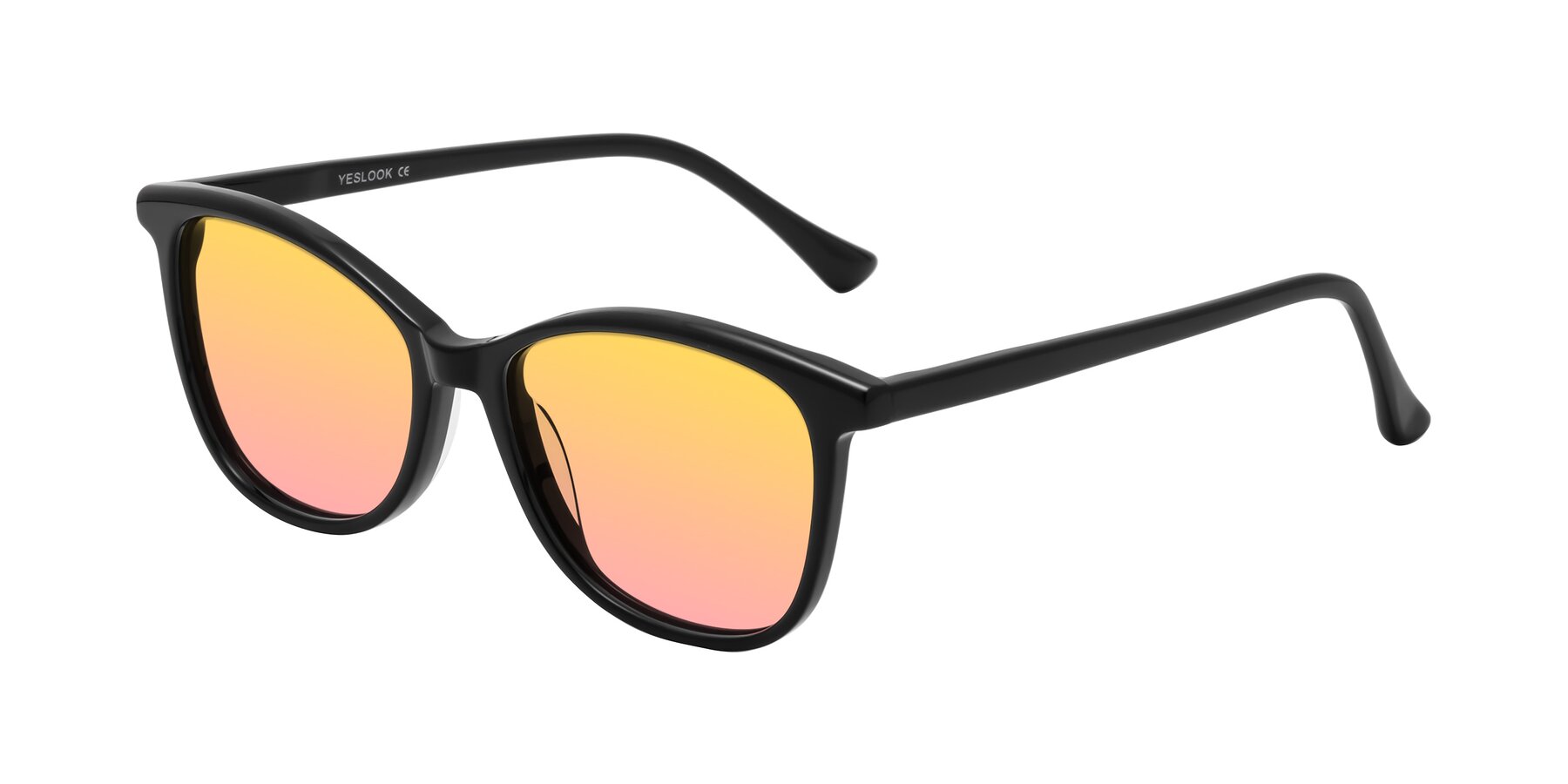 Angle of Creek in Black with Yellow / Pink Gradient Lenses