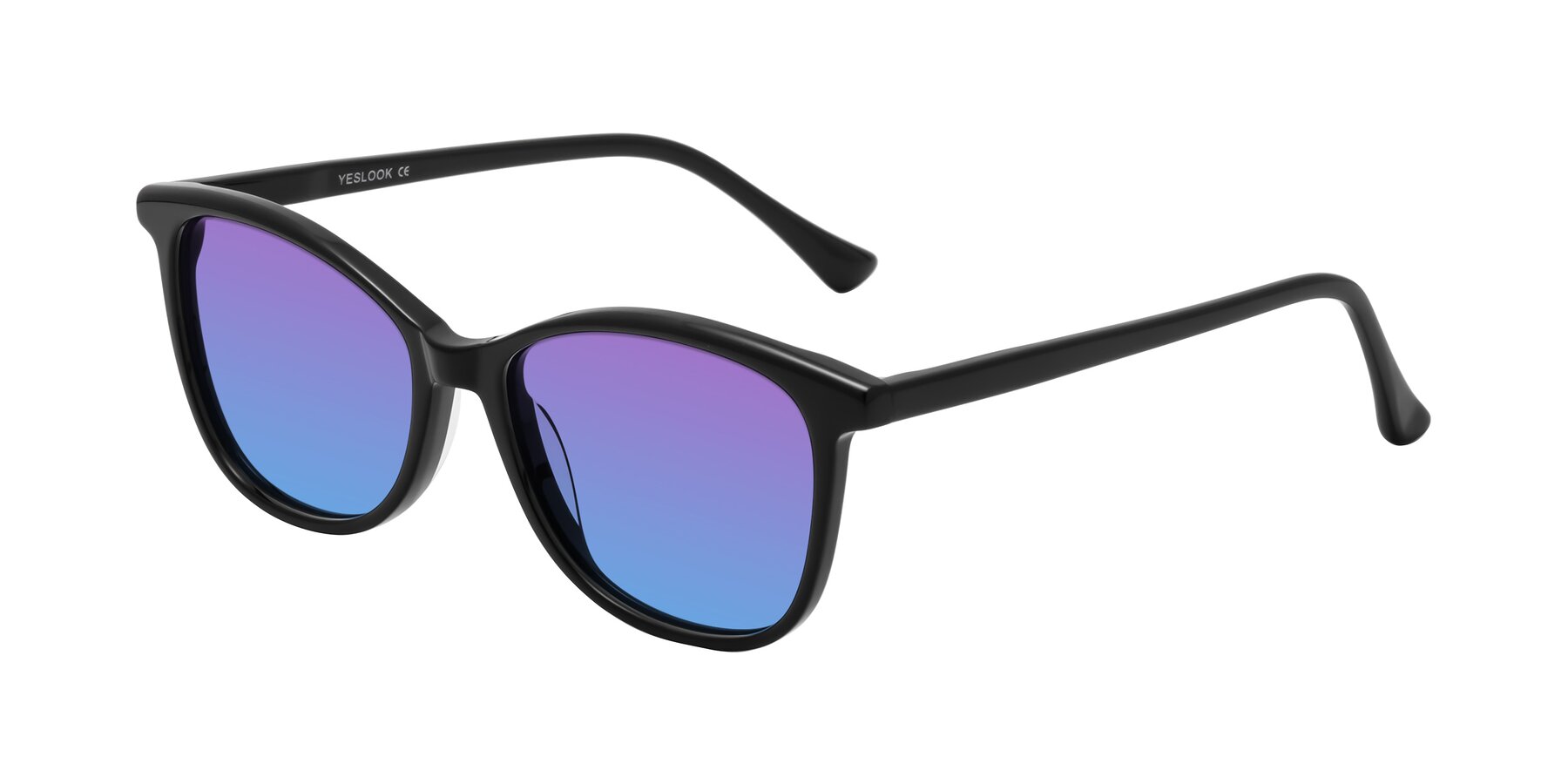 Angle of Creek in Black with Purple / Blue Gradient Lenses