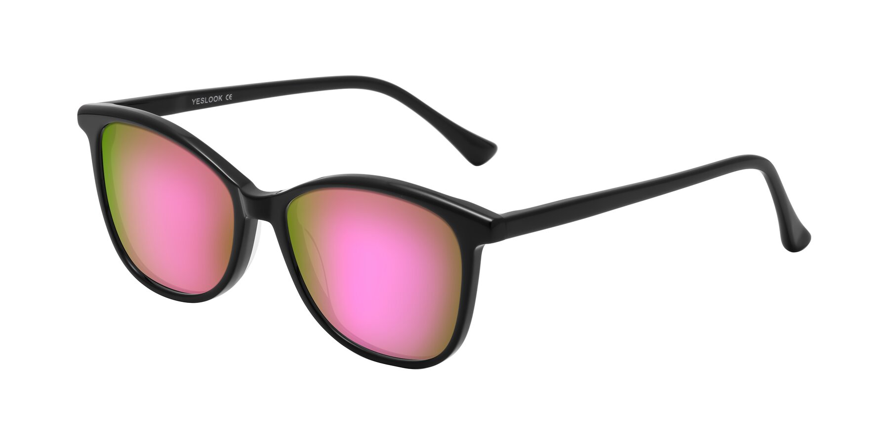Angle of Creek in Black with Pink Mirrored Lenses
