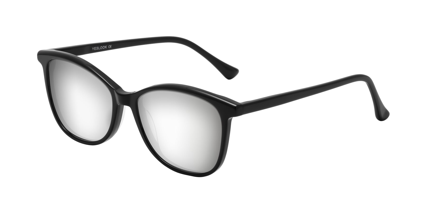Angle of Creek in Black with Silver Mirrored Lenses