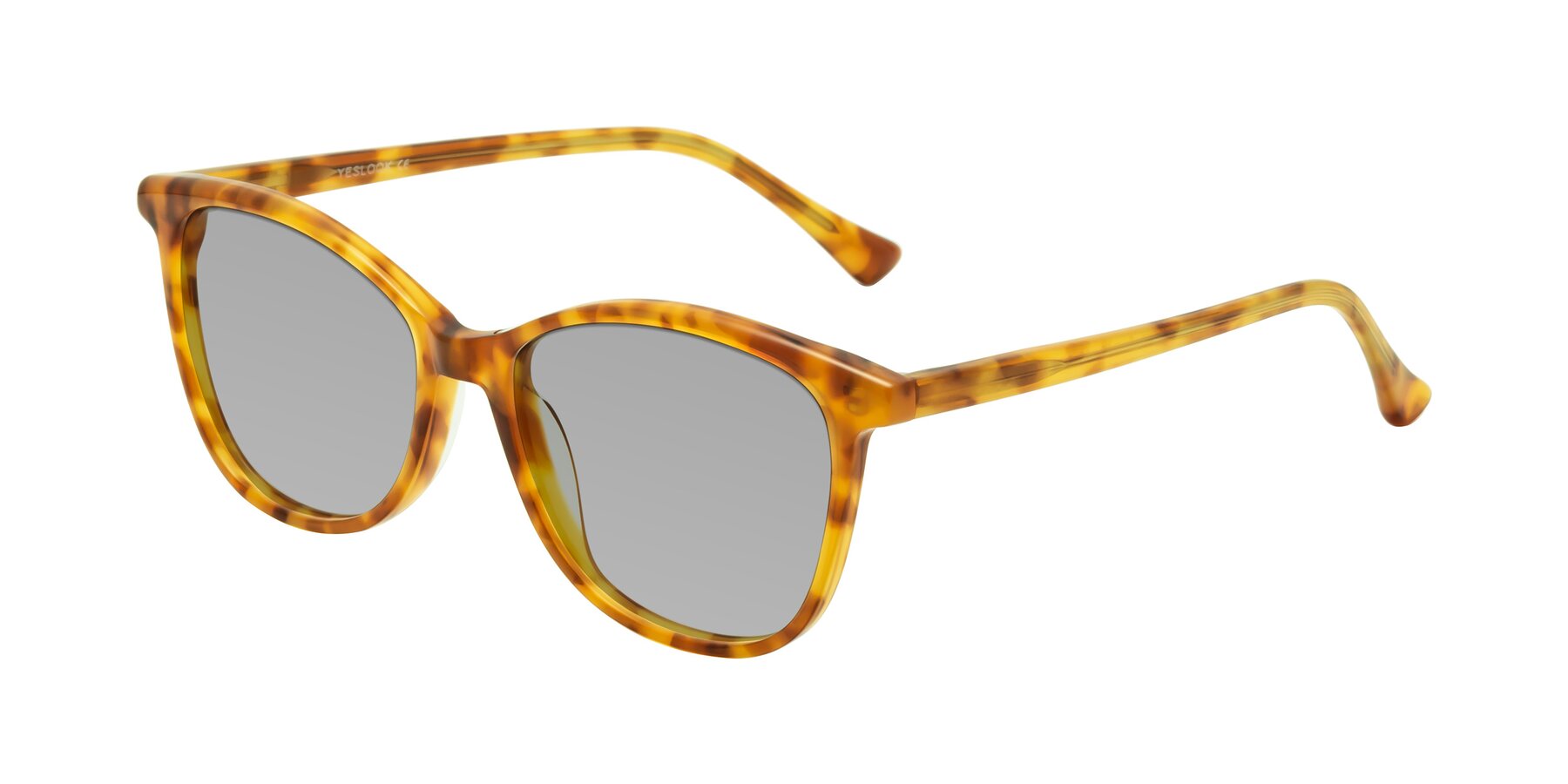 Angle of Creek in Amber Tortoise with Light Gray Tinted Lenses