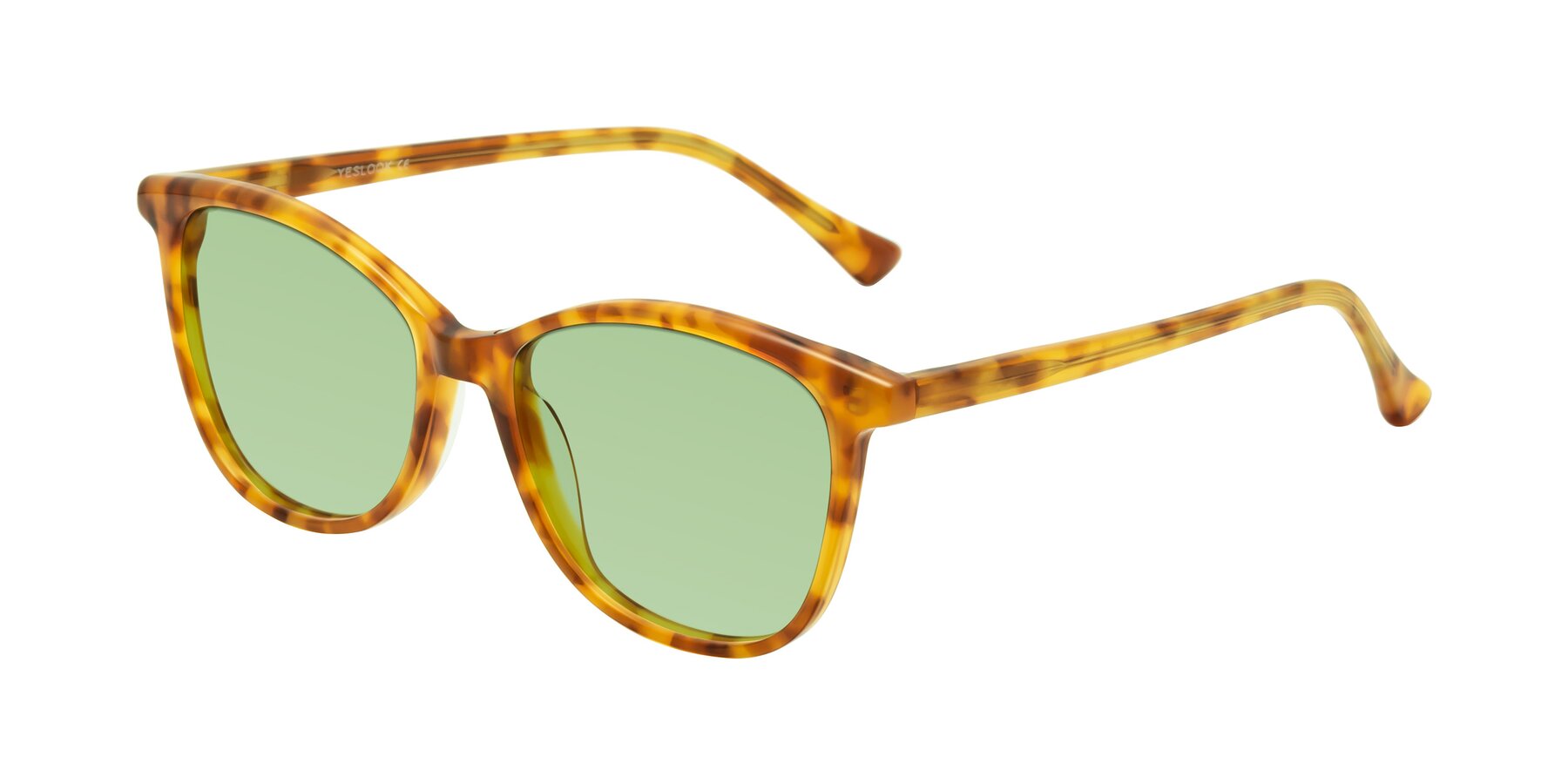Angle of Creek in Amber Tortoise with Medium Green Tinted Lenses