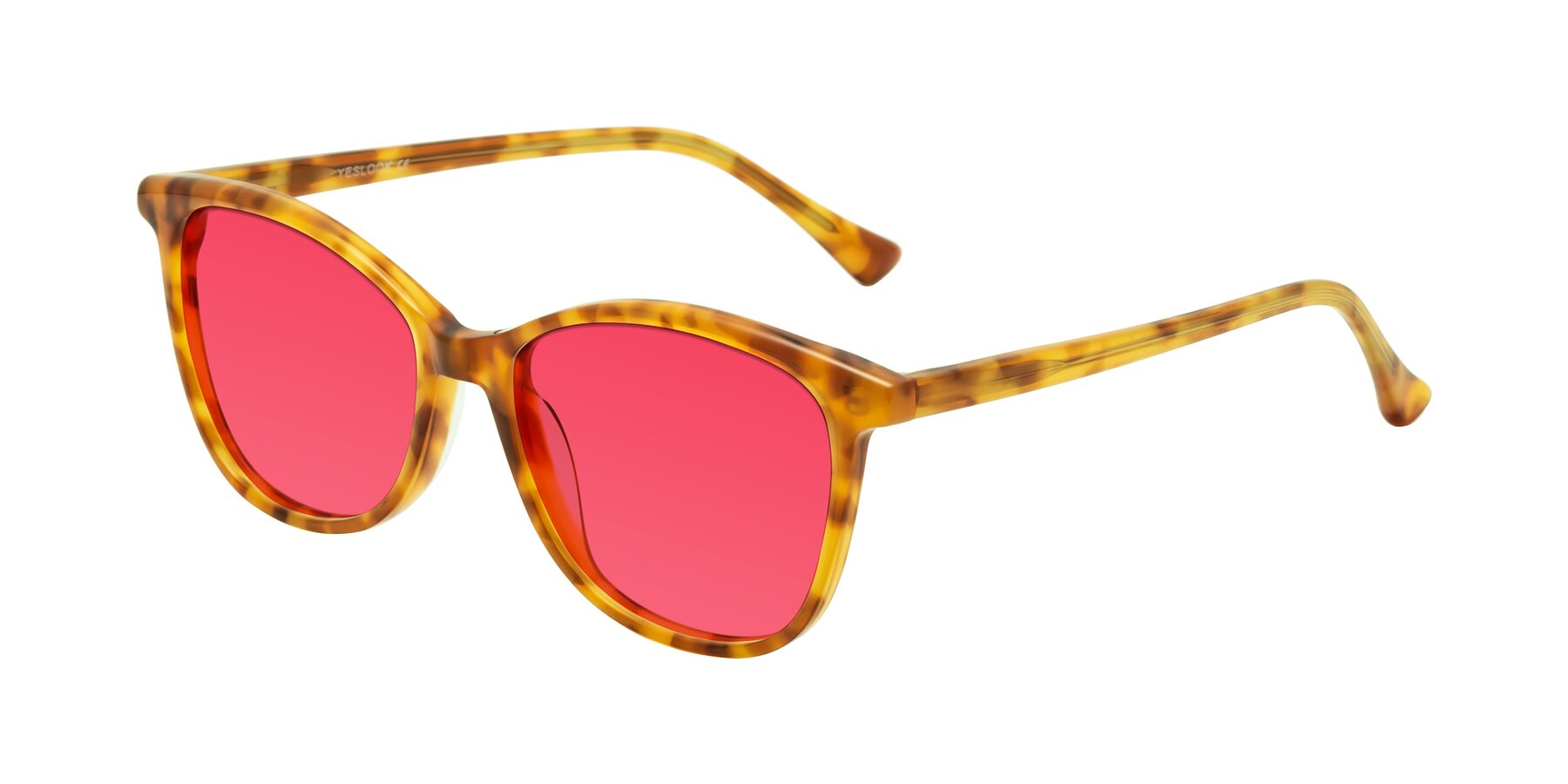 Angle of Creek in Amber Tortoise with Red Tinted Lenses