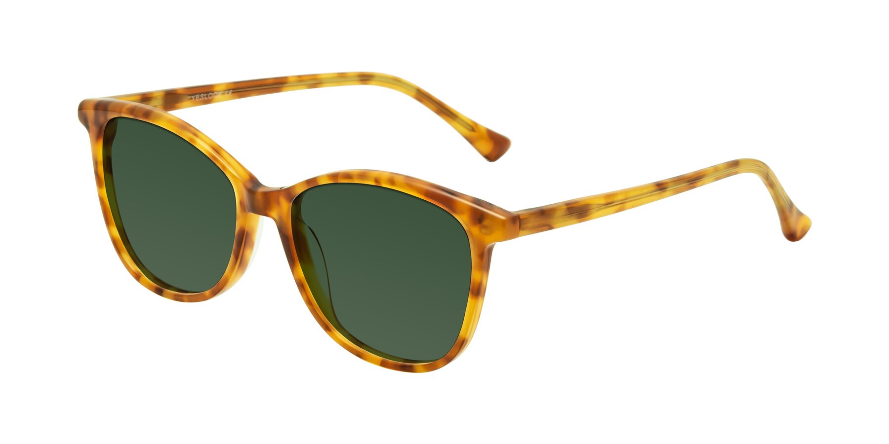 Angle of Creek in Amber Tortoise with Green Tinted Lenses