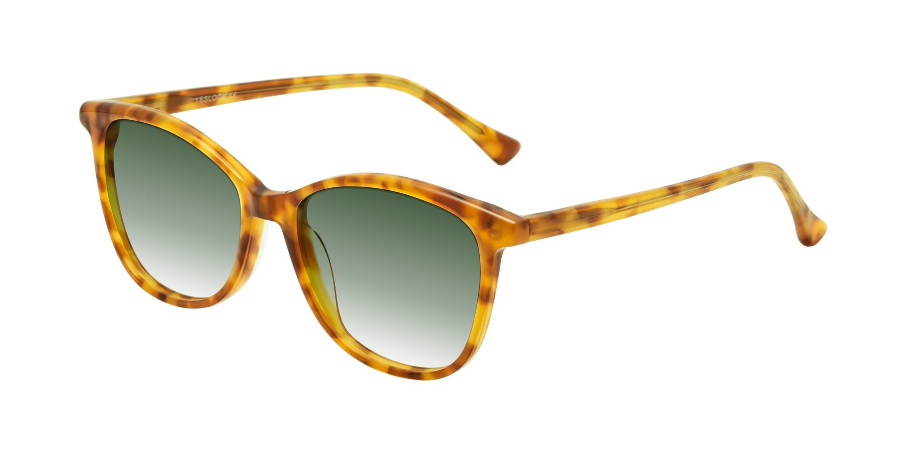 Angle of Creek in Amber Tortoise with Green Gradient Lenses