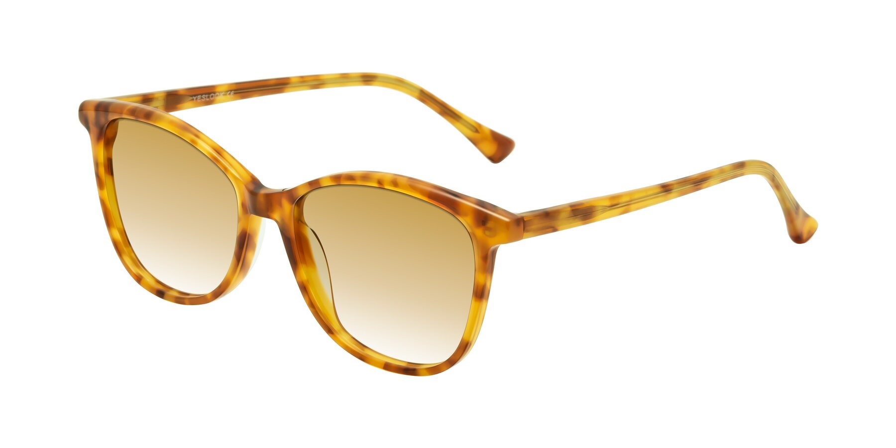 Angle of Creek in Amber Tortoise with Champagne Gradient Lenses