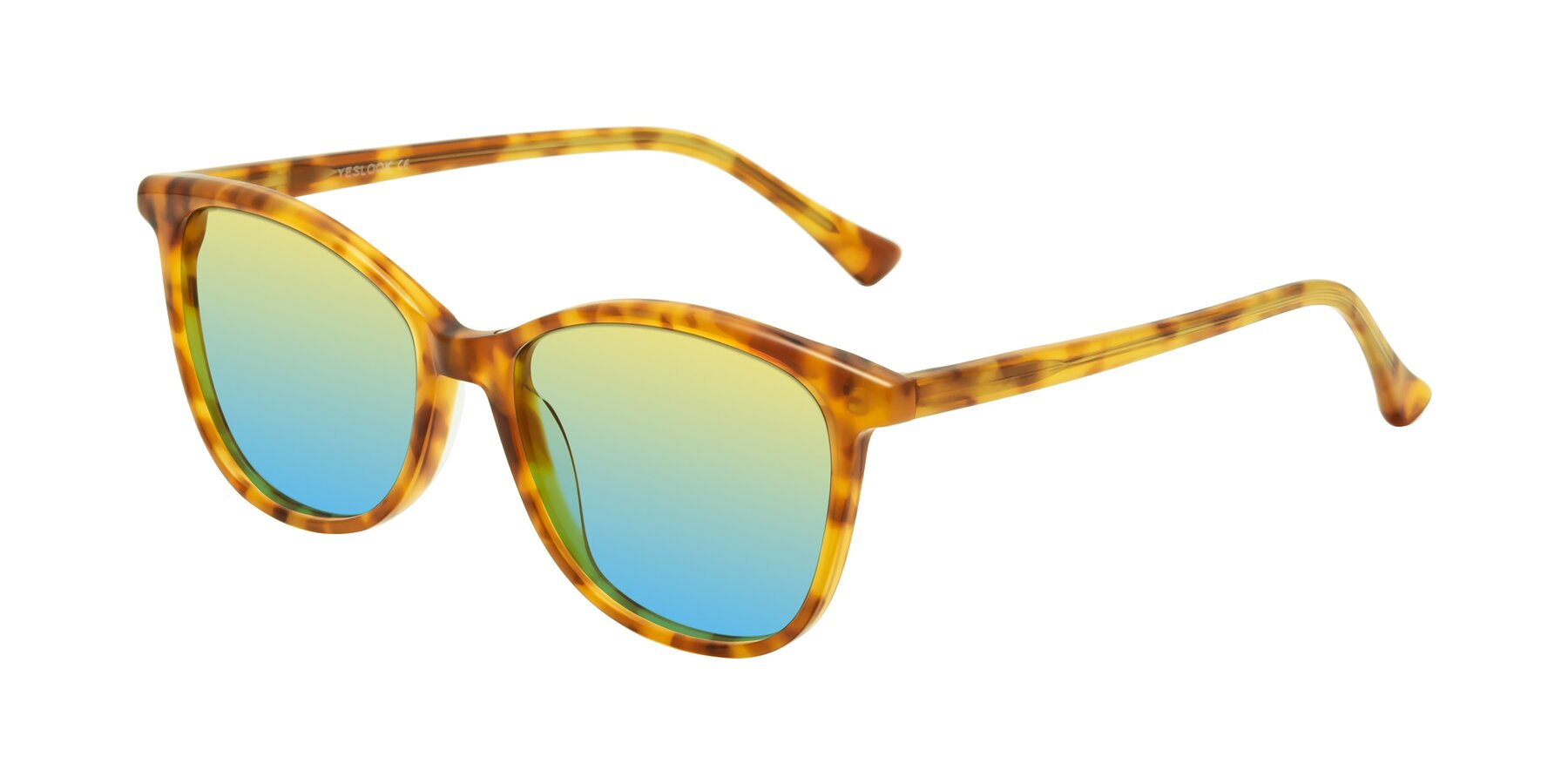 Angle of Creek in Amber Tortoise with Yellow / Blue Gradient Lenses