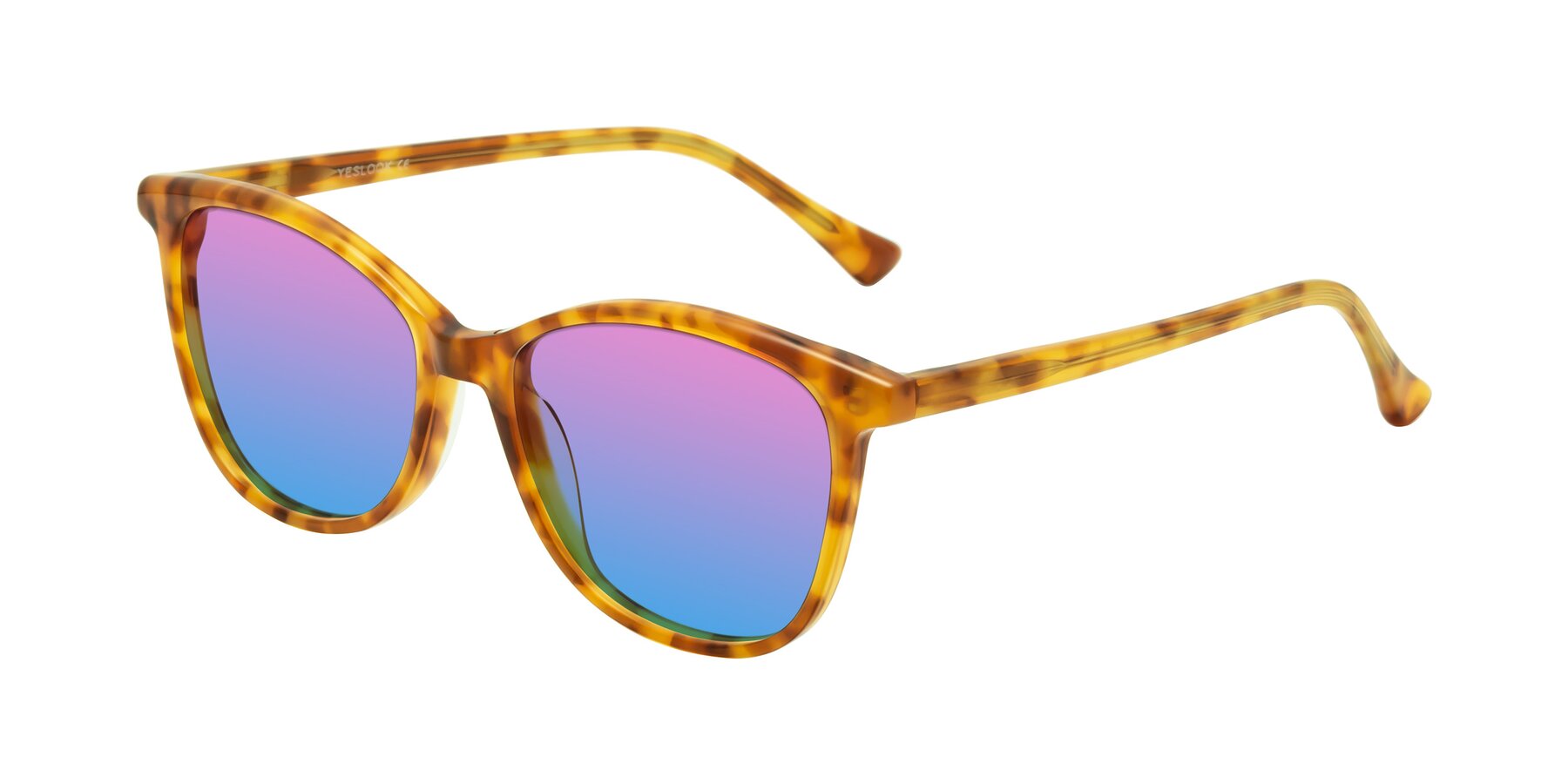Angle of Creek in Amber Tortoise with Pink / Blue Gradient Lenses