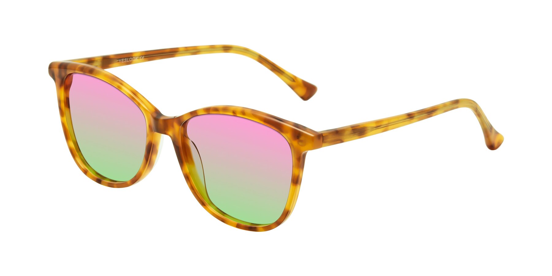 Angle of Creek in Amber Tortoise with Pink / Green Gradient Lenses