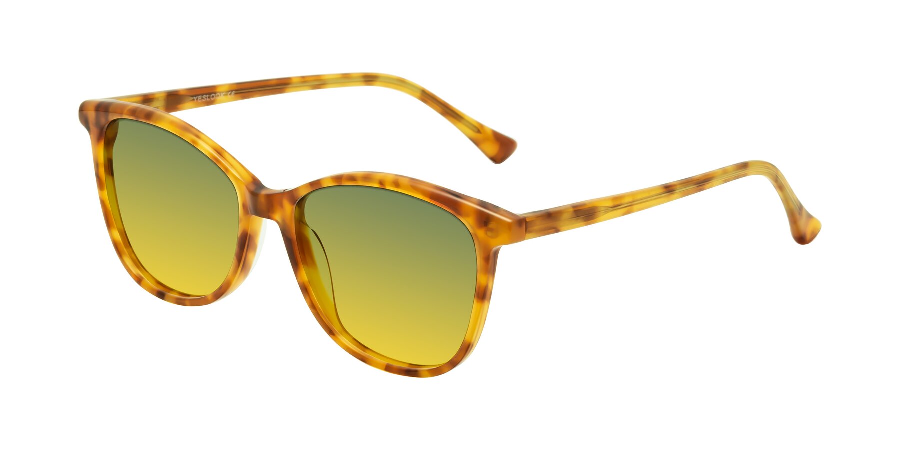 Angle of Creek in Amber Tortoise with Green / Yellow Gradient Lenses