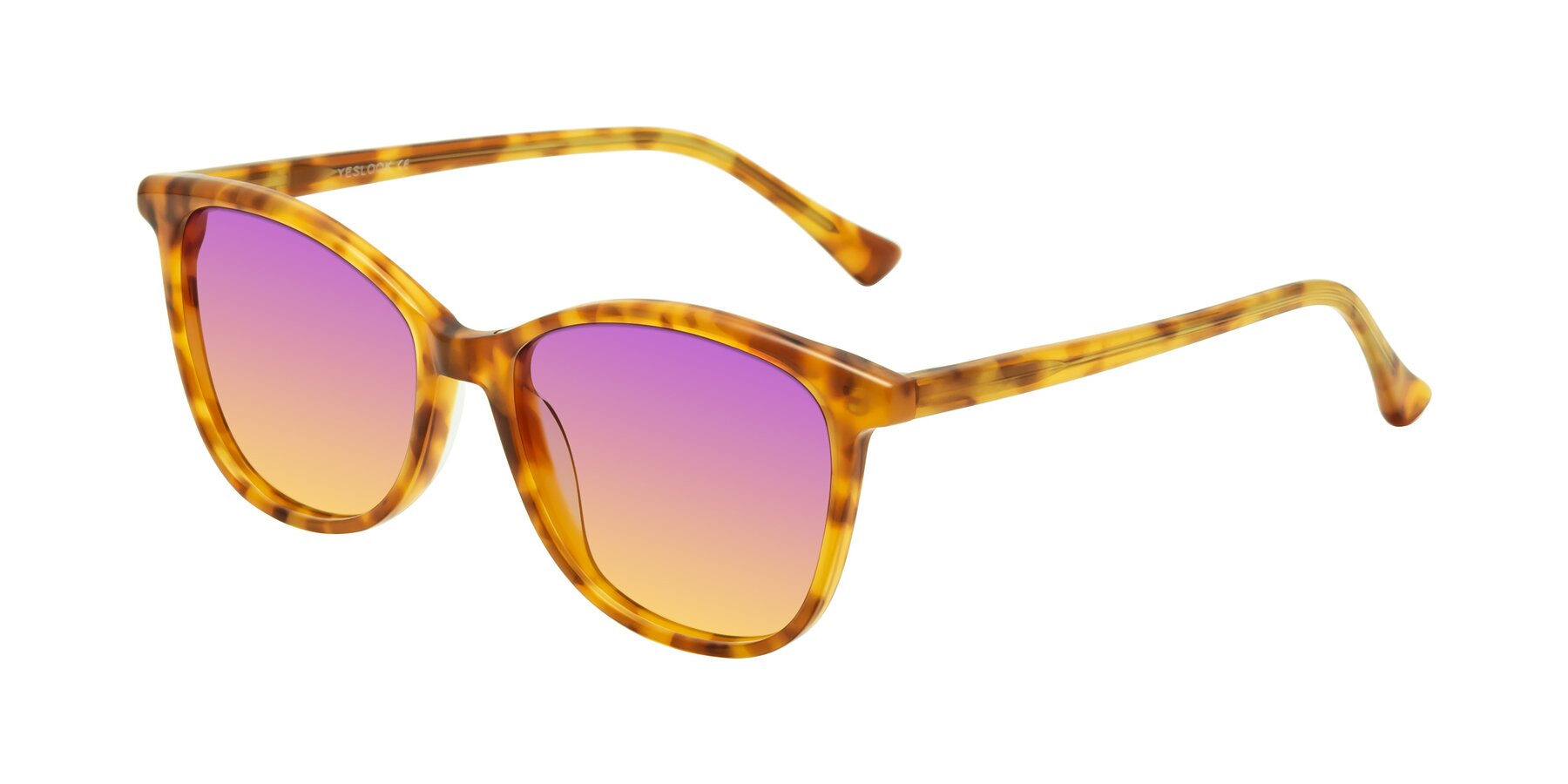 Angle of Creek in Amber Tortoise with Purple / Yellow Gradient Lenses